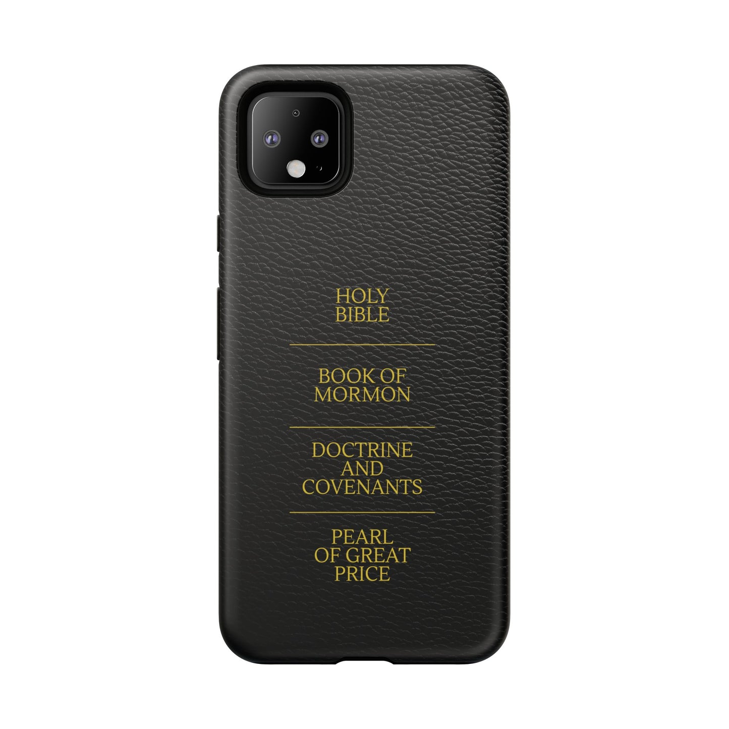 LDS Scriptures Black Leather Quad Magnetic Phone Case – iPhone, Android
