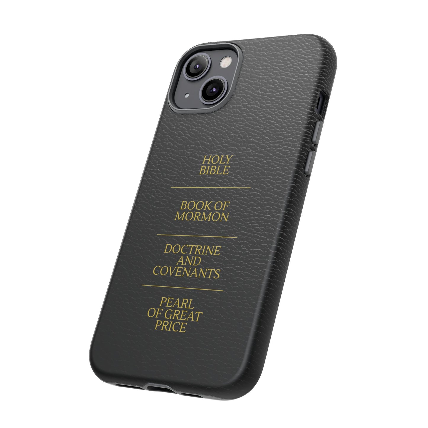 LDS Scriptures Black Leather Quad Magnetic Phone Case – iPhone, Android