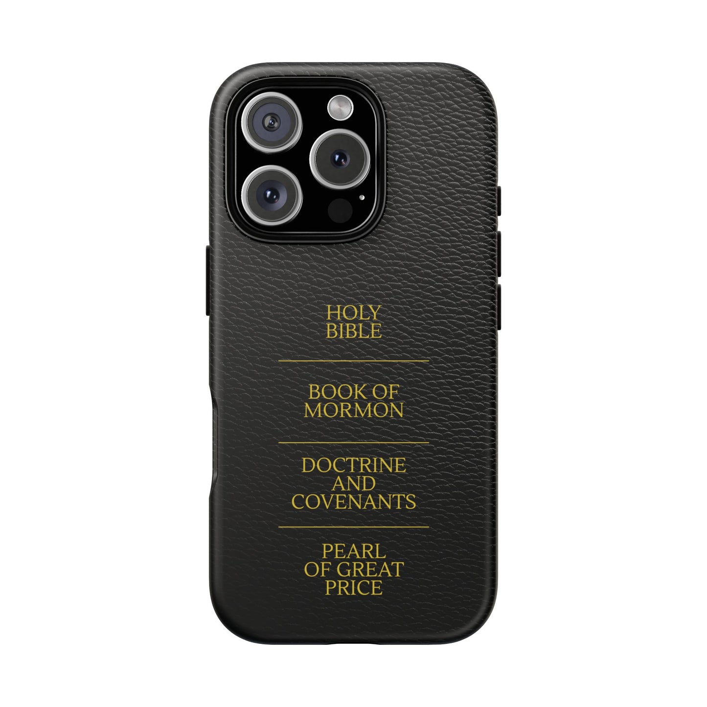 LDS Scriptures Black Leather Quad Magnetic Phone Case – iPhone, Android