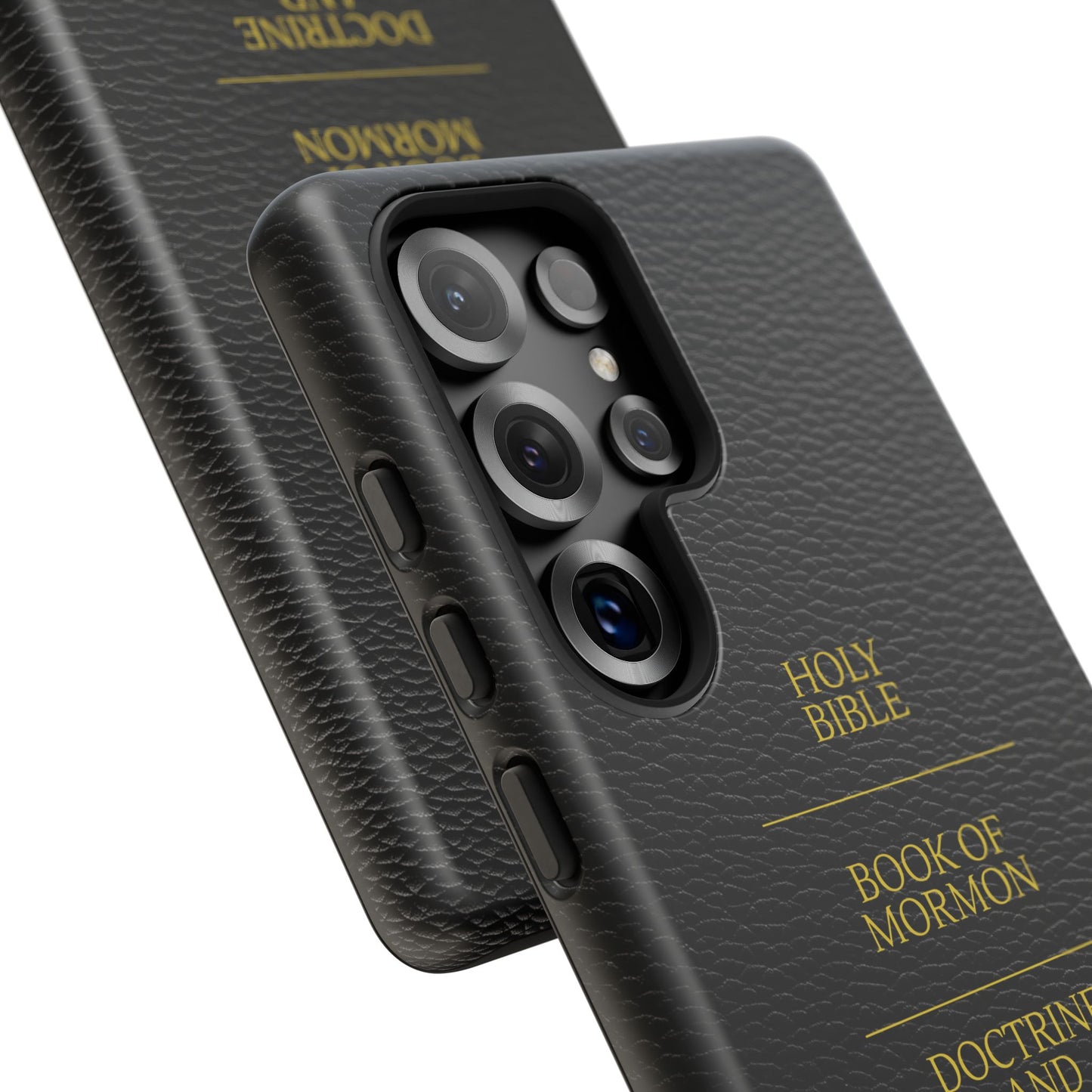 LDS Scriptures Black Leather Quad Magnetic Phone Case – iPhone, Android
