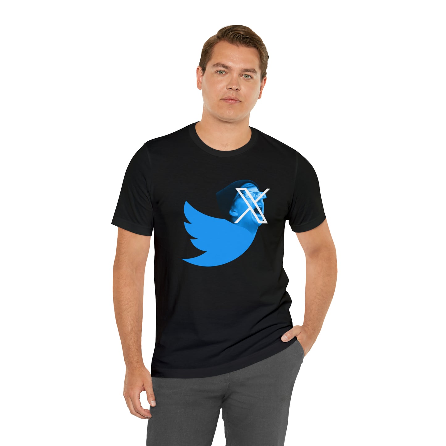 Funny Twitter X Logo Shirt - Elon Musk New Twitter X Logo - Cotton T-shirt