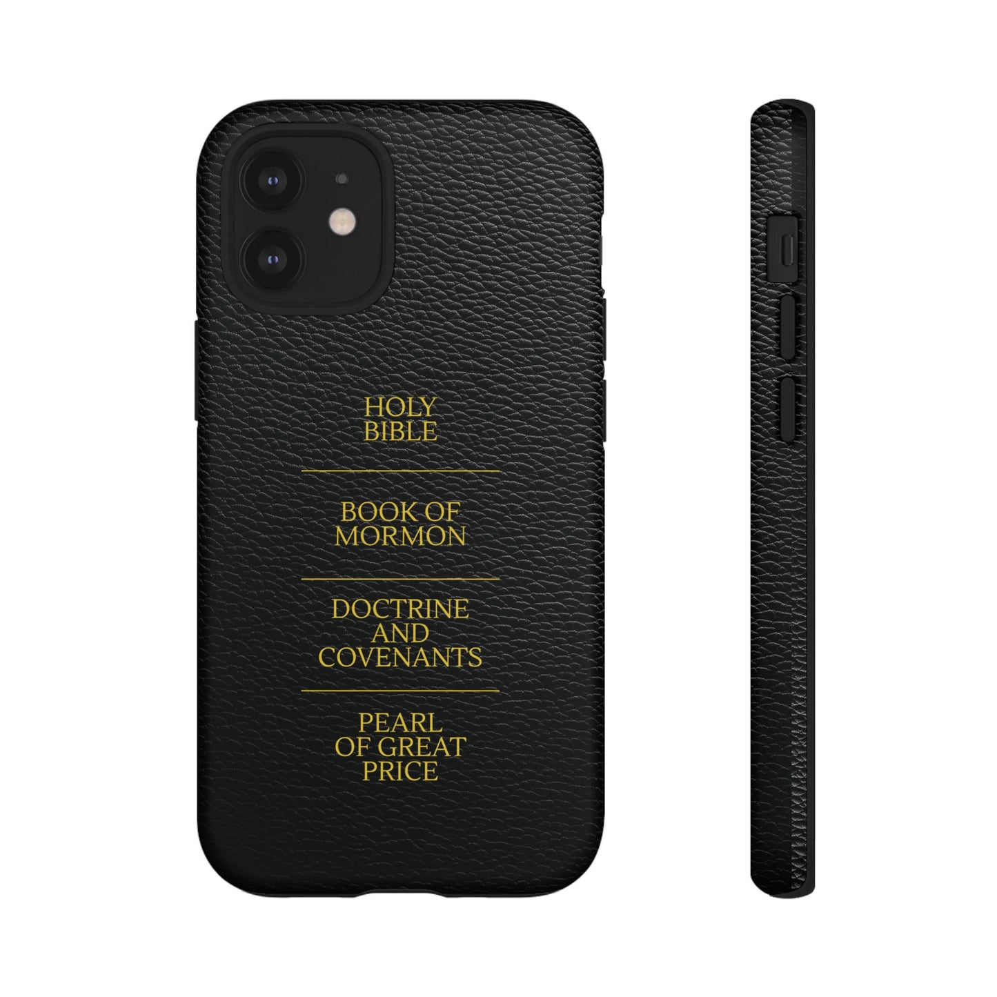 LDS Scriptures Black Leather Quad Magnetic Phone Case – iPhone, Android