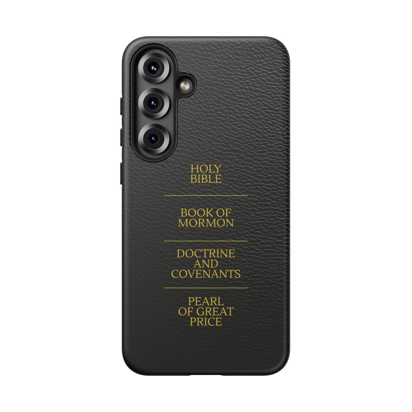 LDS Scriptures Black Leather Quad Magnetic Phone Case – iPhone, Android
