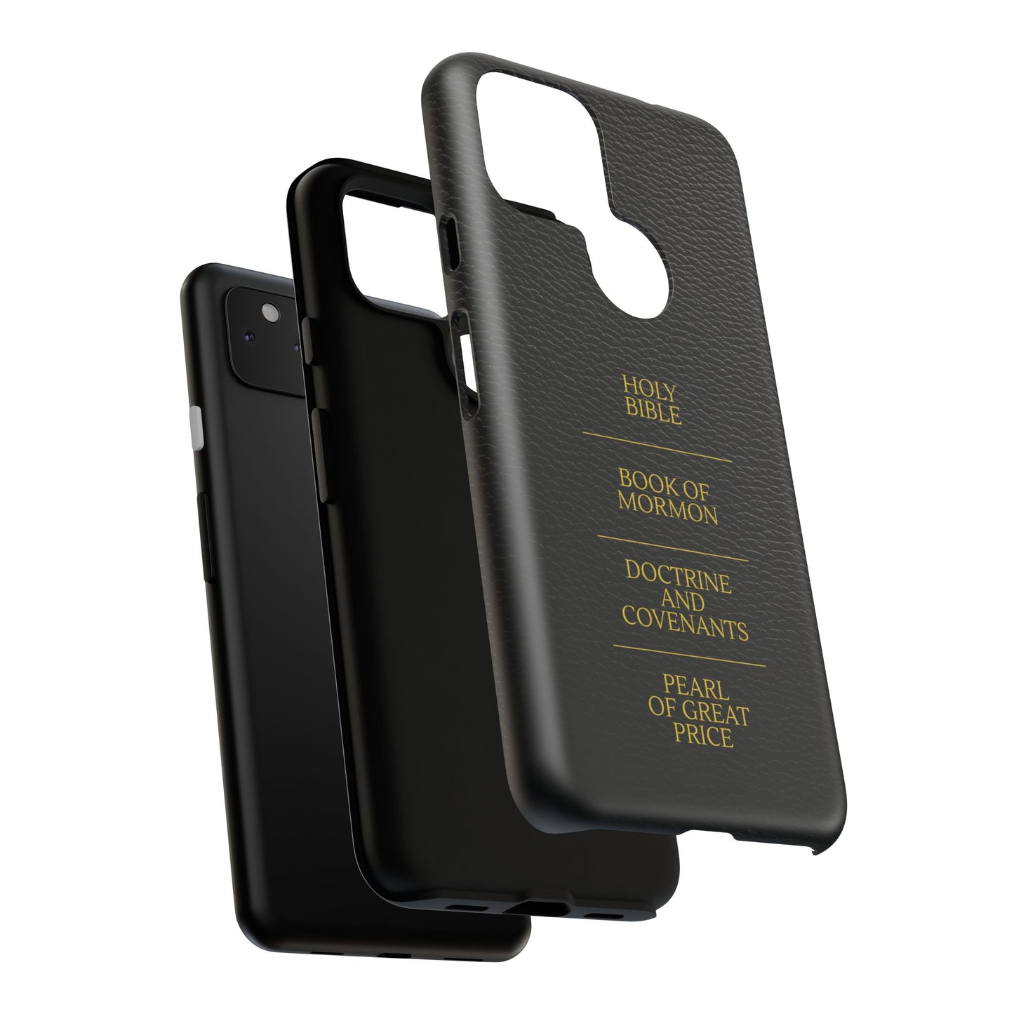 LDS Scriptures Black Leather Quad Magnetic Phone Case – iPhone, Android