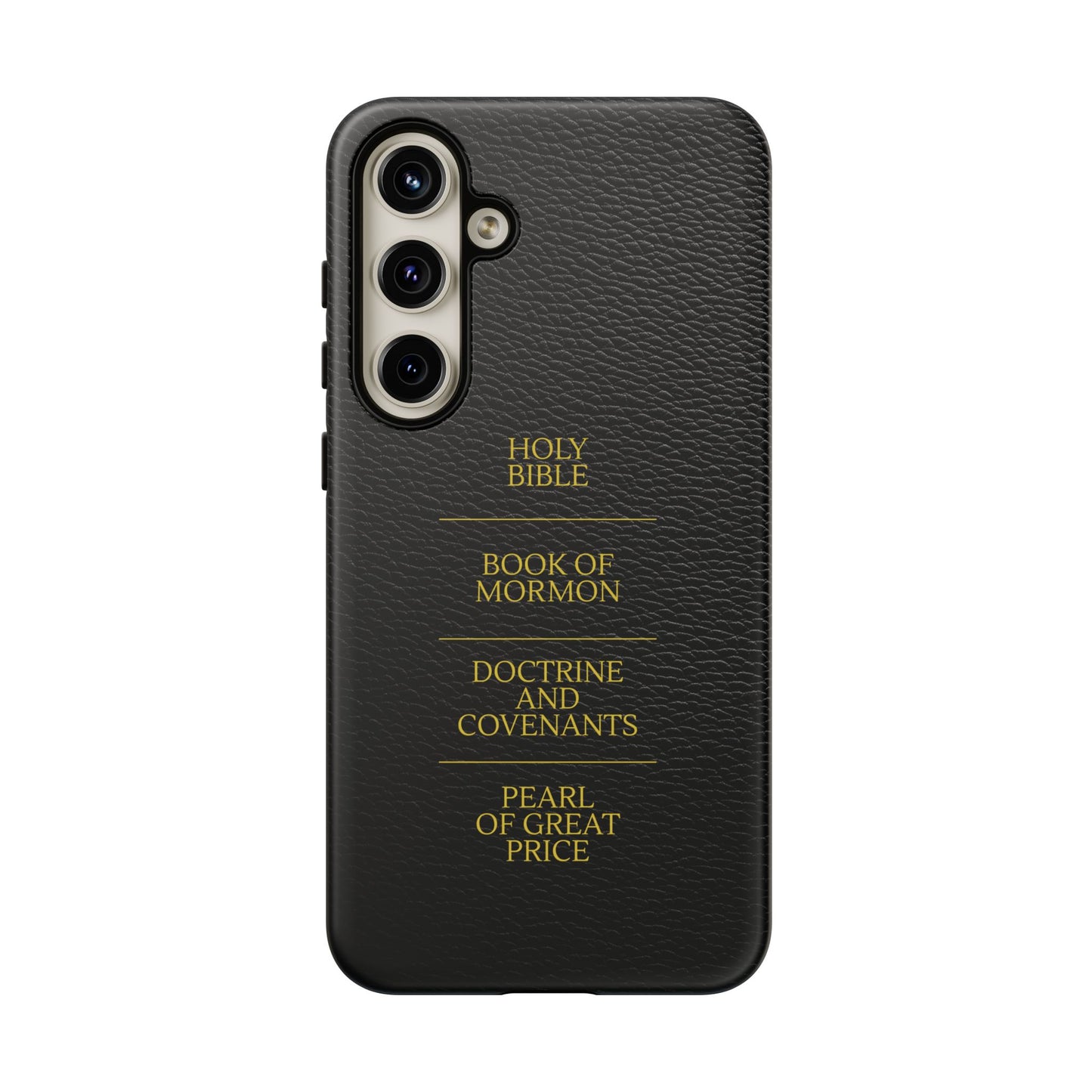 LDS Scriptures Black Leather Quad Magnetic Phone Case – iPhone, Android