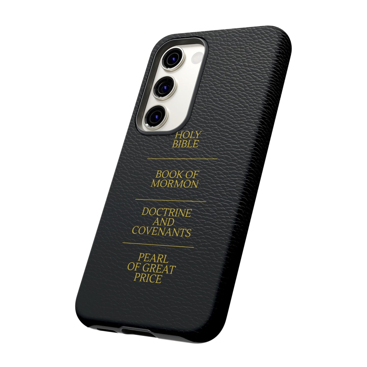 LDS Scriptures Black Leather Quad Magnetic Phone Case – iPhone, Android
