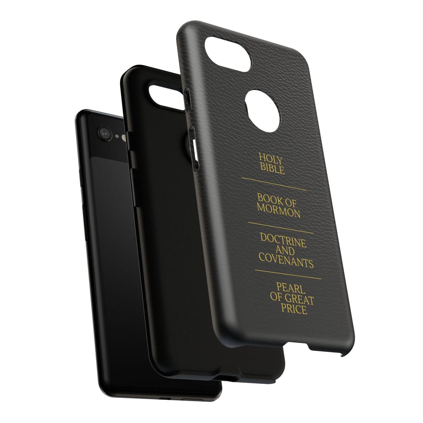 LDS Scriptures Black Leather Quad Magnetic Phone Case – iPhone, Android