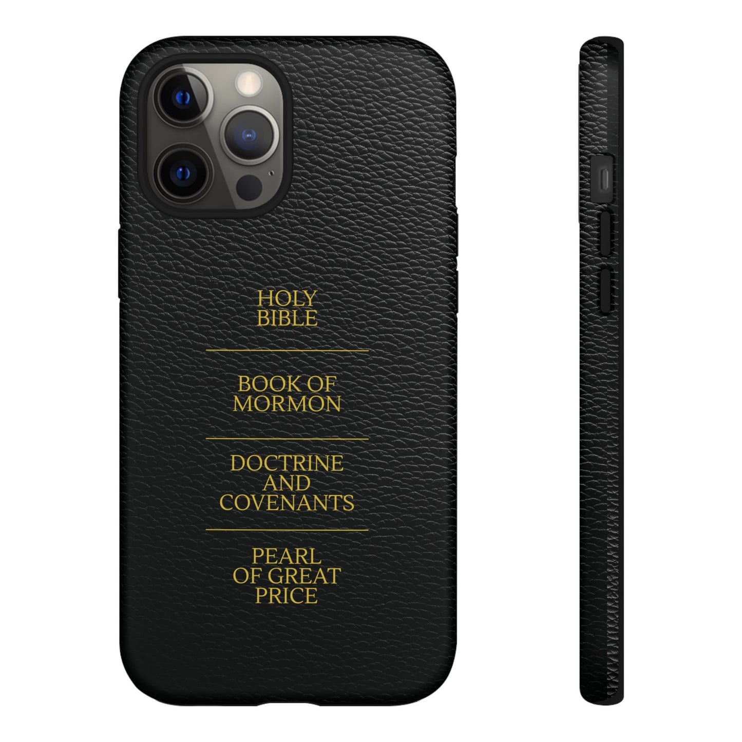 LDS Scriptures Black Leather Quad Magnetic Phone Case – iPhone, Android