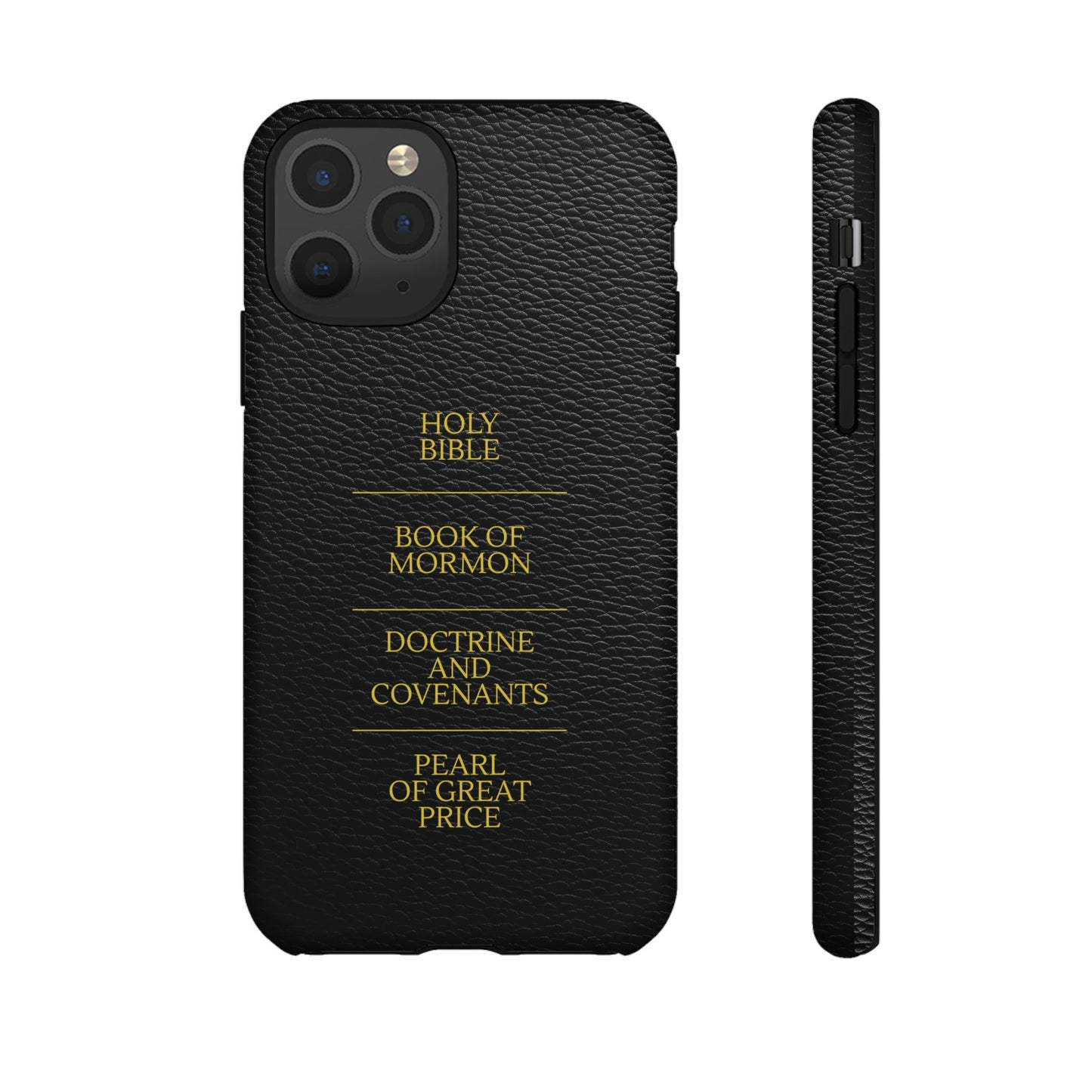 LDS Scriptures Black Leather Quad Magnetic Phone Case – iPhone, Android