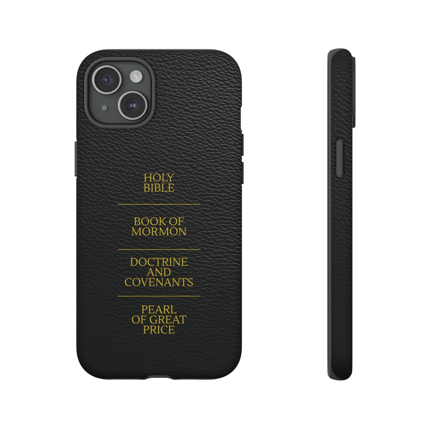 LDS Scriptures Black Leather Quad Magnetic Phone Case – iPhone, Android