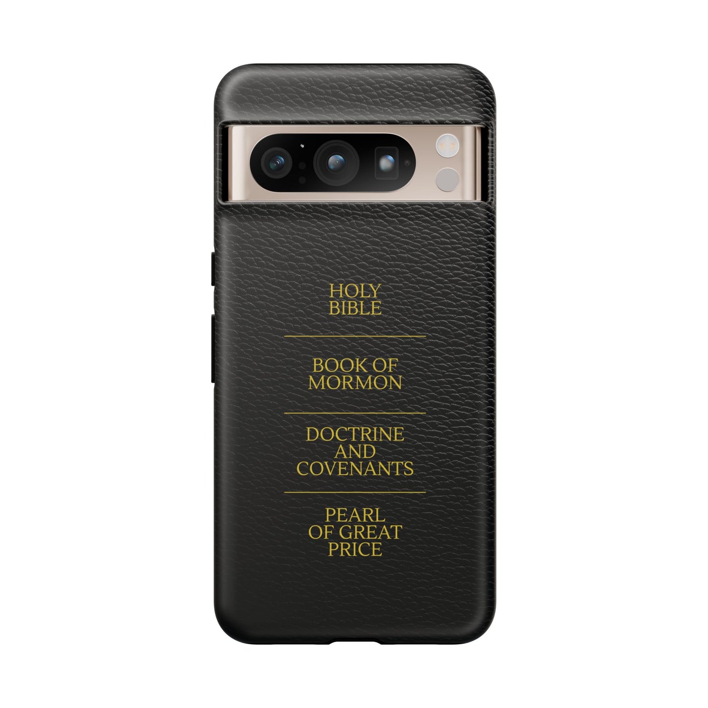 LDS Scriptures Black Leather Quad Magnetic Phone Case – iPhone, Android