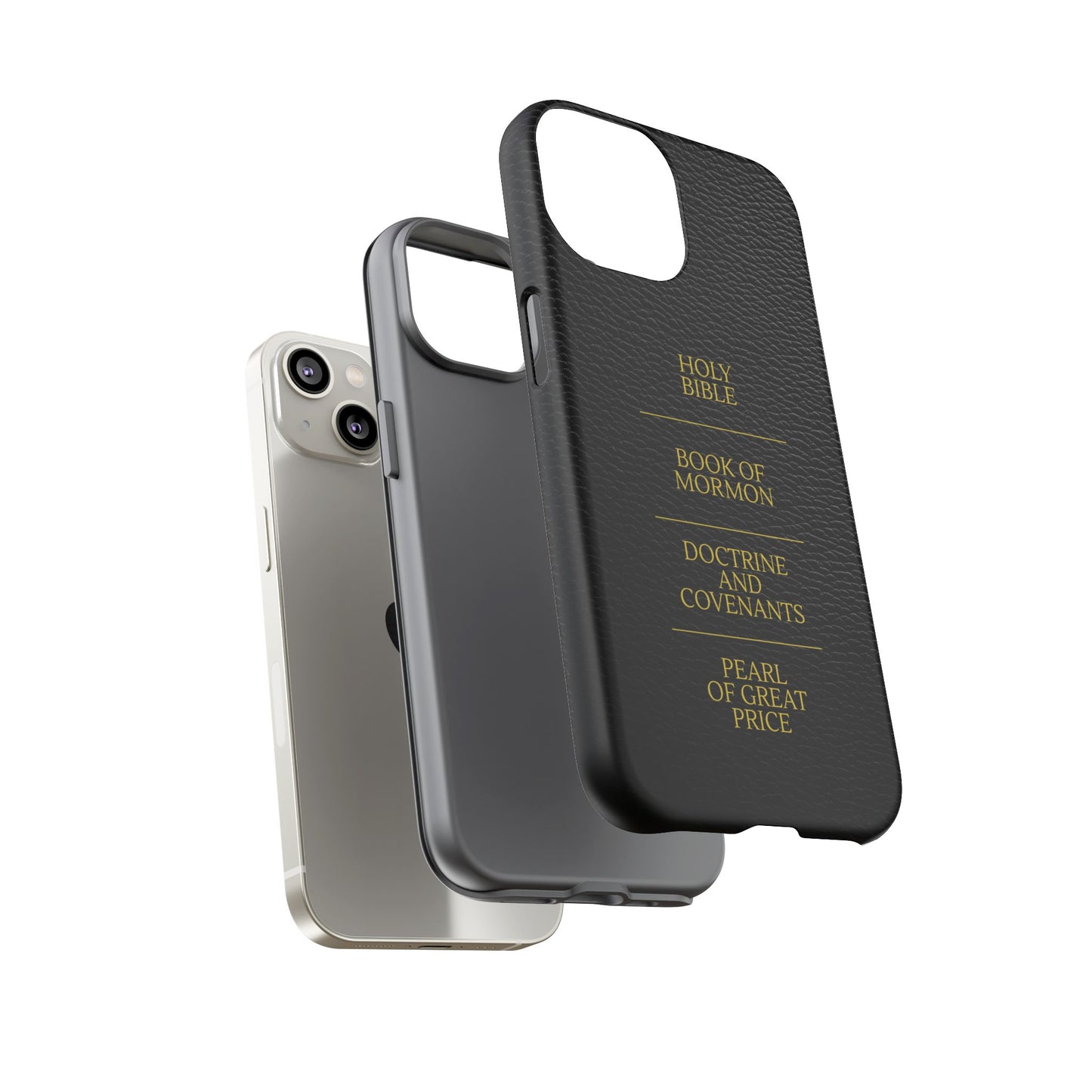 LDS Scriptures Black Leather Quad Magnetic Phone Case – iPhone, Android
