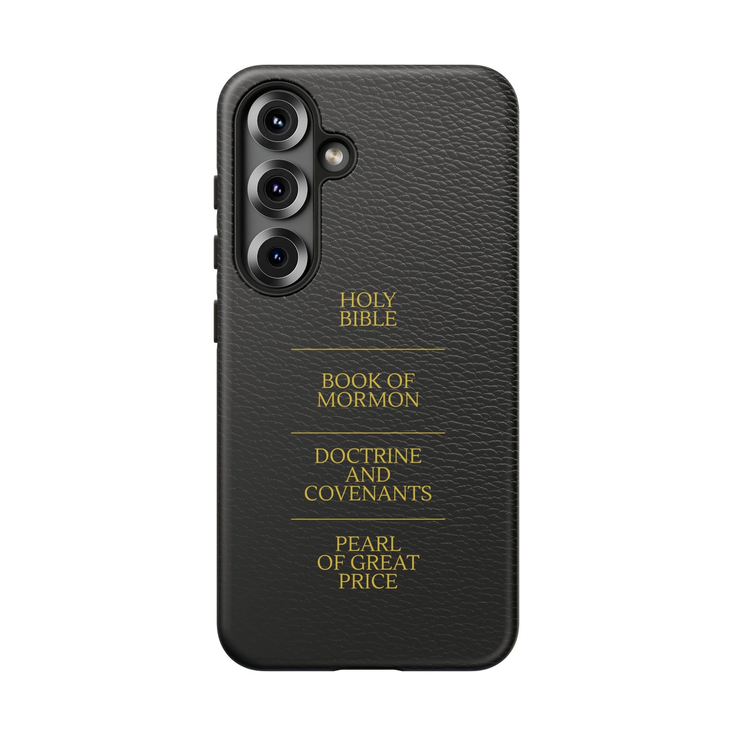 LDS Scriptures Black Leather Quad Magnetic Phone Case – iPhone, Android