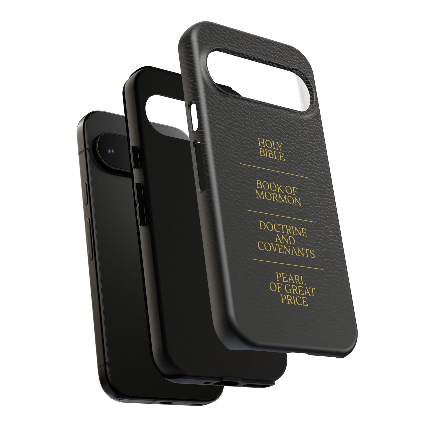 LDS Scriptures Black Leather Quad Magnetic Phone Case – iPhone, Android