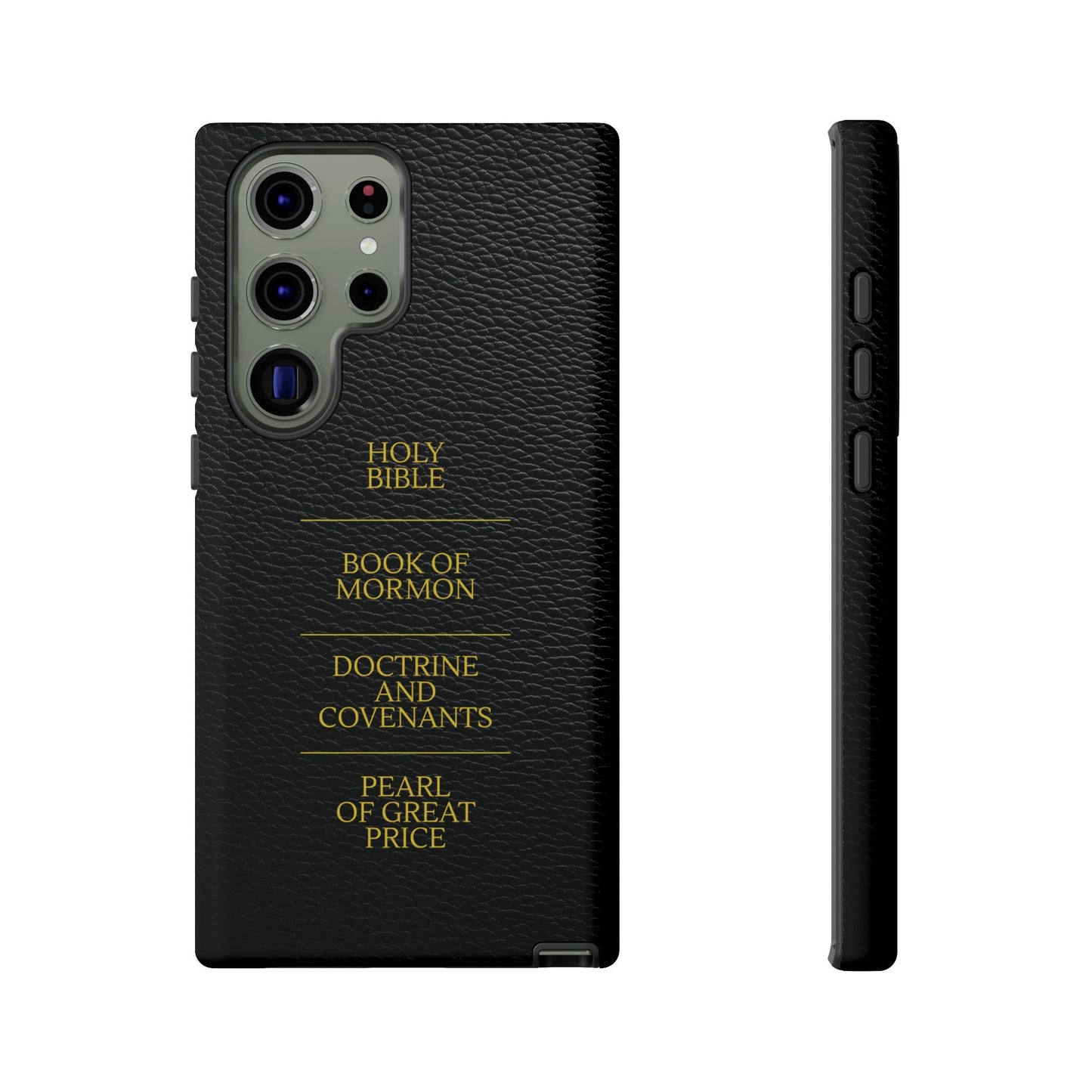 LDS Scriptures Black Leather Quad Magnetic Phone Case – iPhone, Android