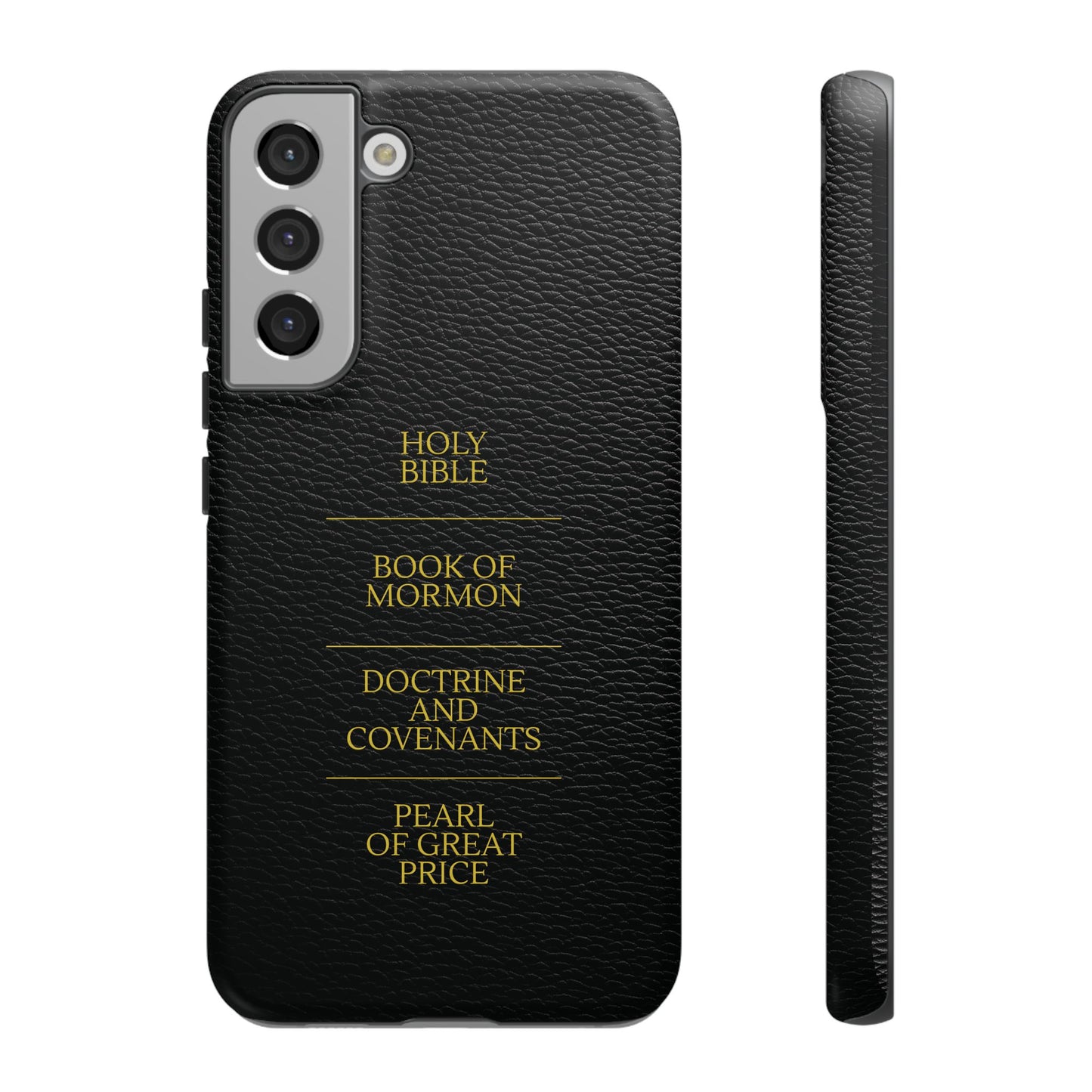 LDS Scriptures Black Leather Quad Magnetic Phone Case – iPhone, Android