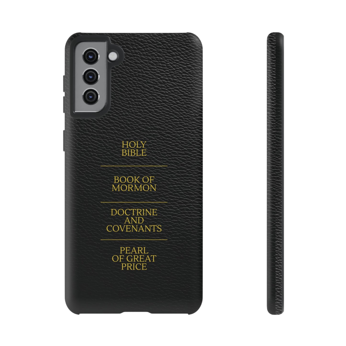 LDS Scriptures Black Leather Quad Magnetic Phone Case – iPhone, Android