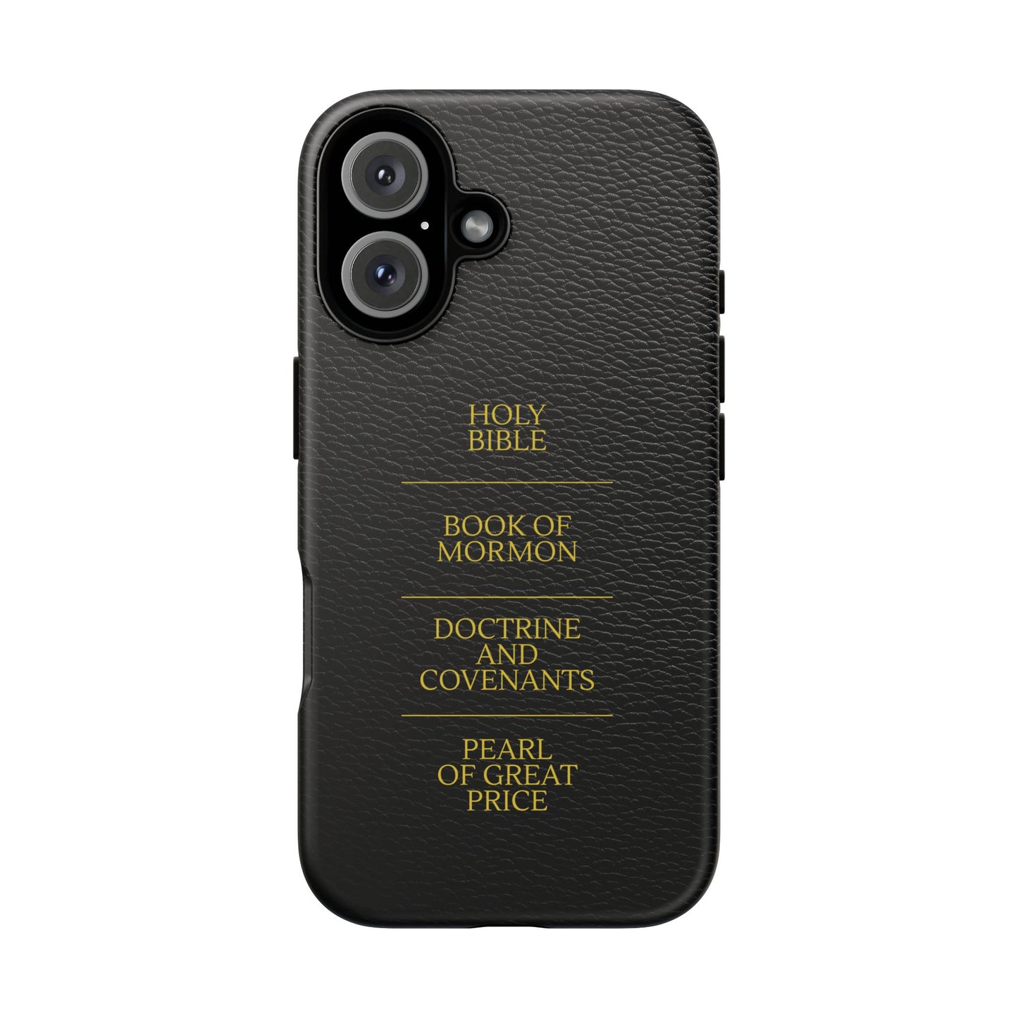 LDS Scriptures Black Leather Quad Magnetic Phone Case – iPhone, Android