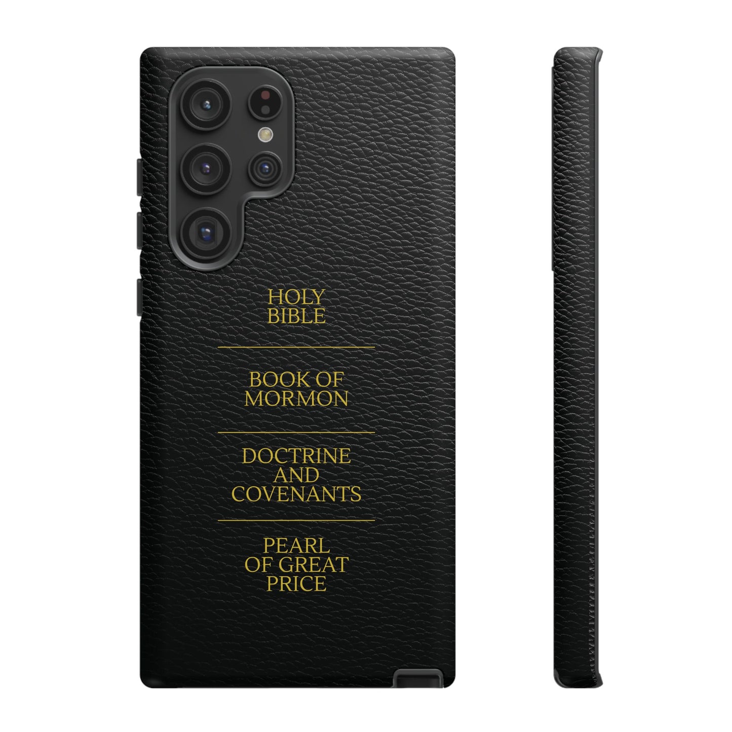 LDS Scriptures Black Leather Quad Magnetic Phone Case – iPhone, Android