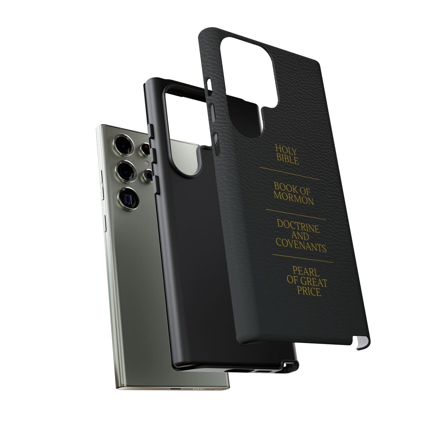 LDS Scriptures Black Leather Quad Magnetic Phone Case – iPhone, Android