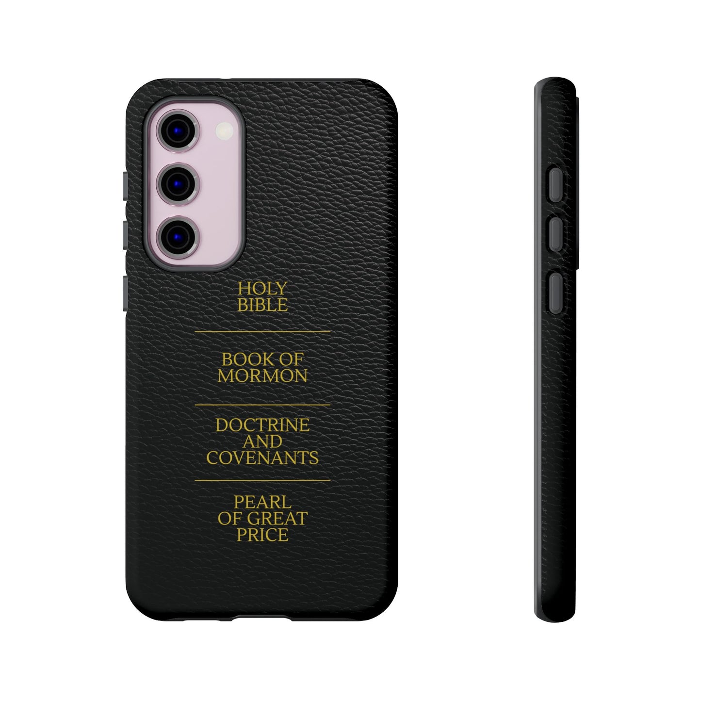 LDS Scriptures Black Leather Quad Magnetic Phone Case – iPhone, Android