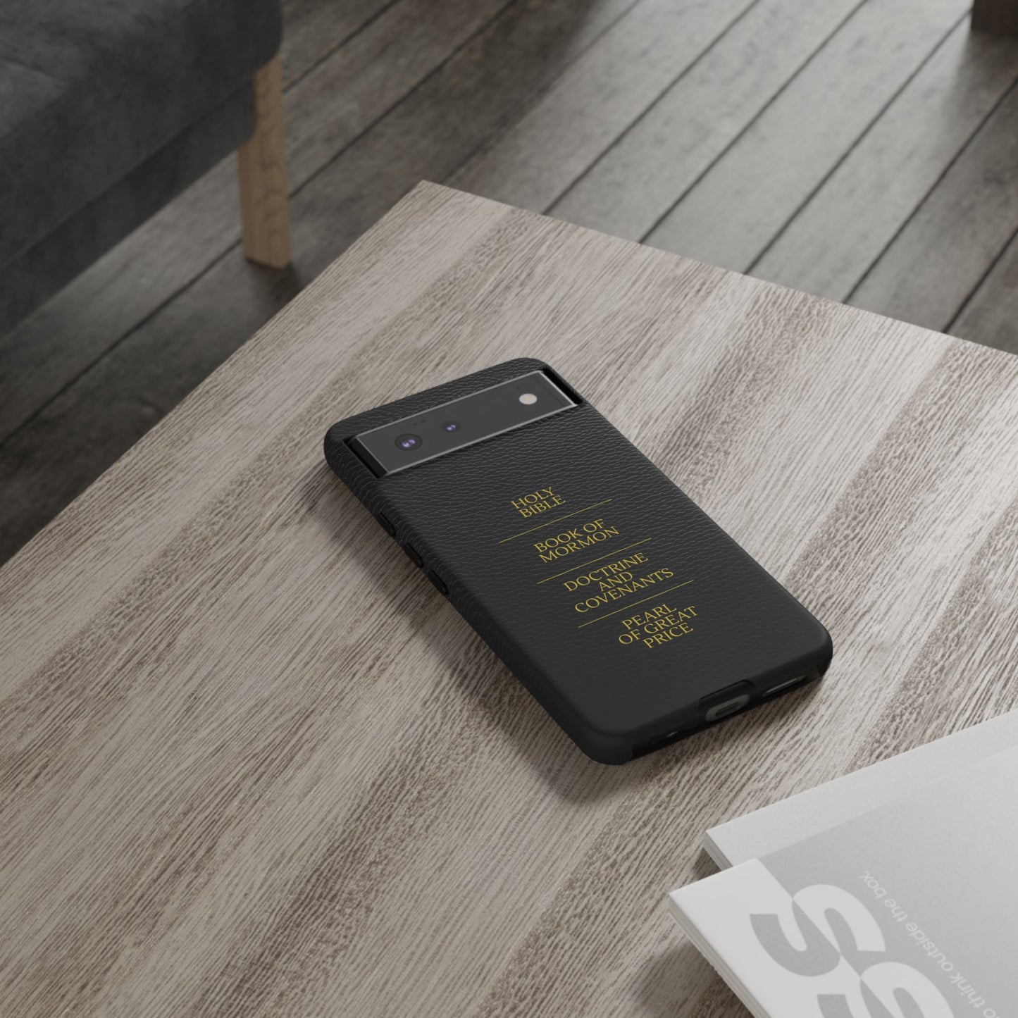 LDS Scriptures Black Leather Quad Magnetic Phone Case – iPhone, Android