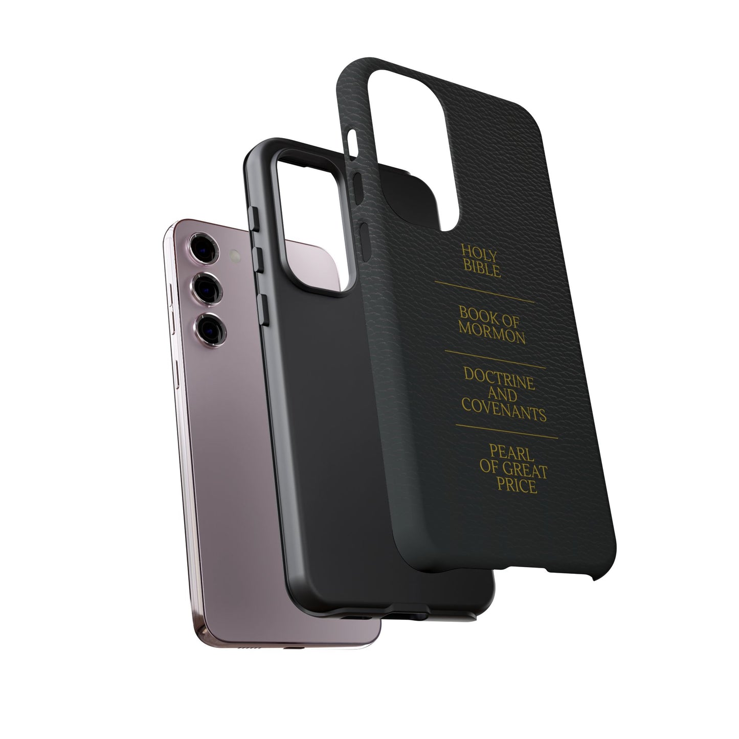 LDS Scriptures Black Leather Quad Magnetic Phone Case – iPhone, Android