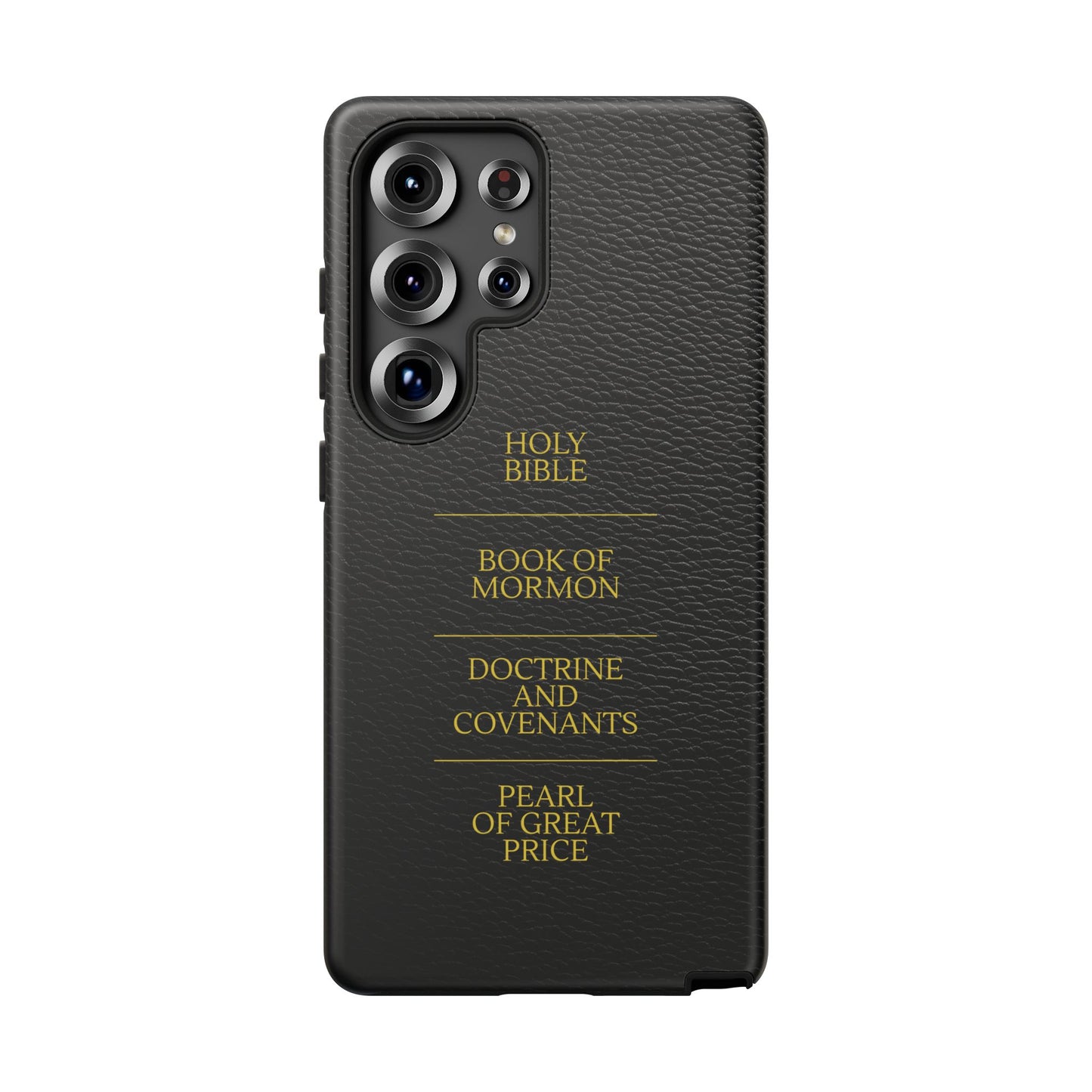 LDS Scriptures Black Leather Quad Magnetic Phone Case – iPhone, Android