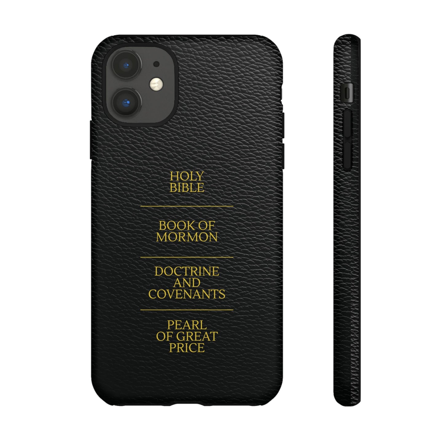 LDS Scriptures Black Leather Quad Magnetic Phone Case – iPhone, Android