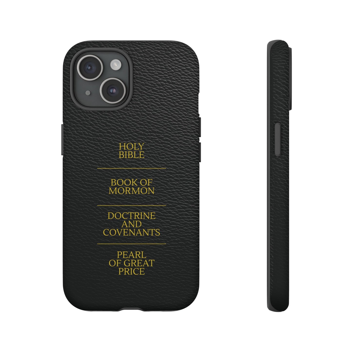 LDS Scriptures Black Leather Quad Magnetic Phone Case – iPhone, Android
