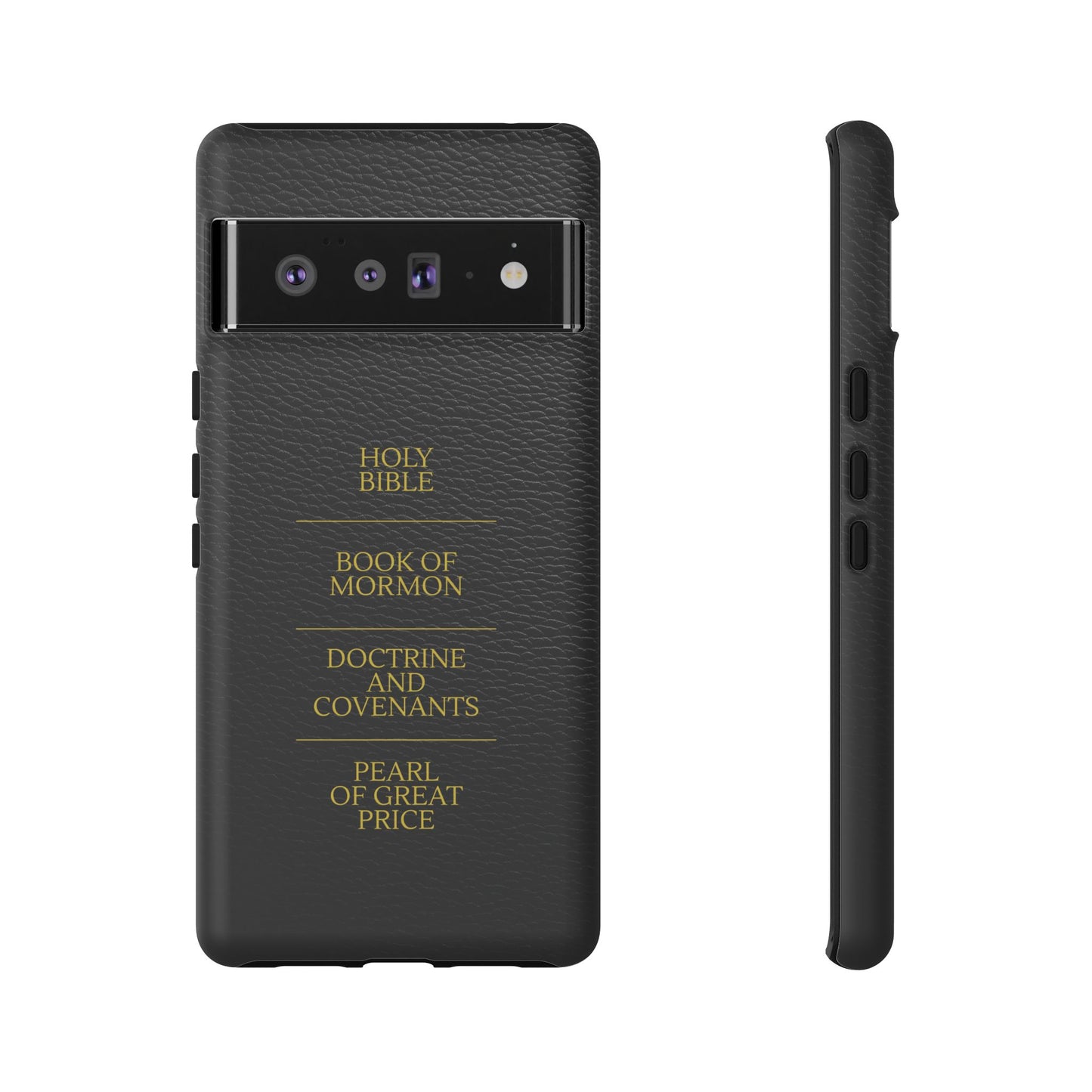LDS Scriptures Black Leather Quad Magnetic Phone Case – iPhone, Android