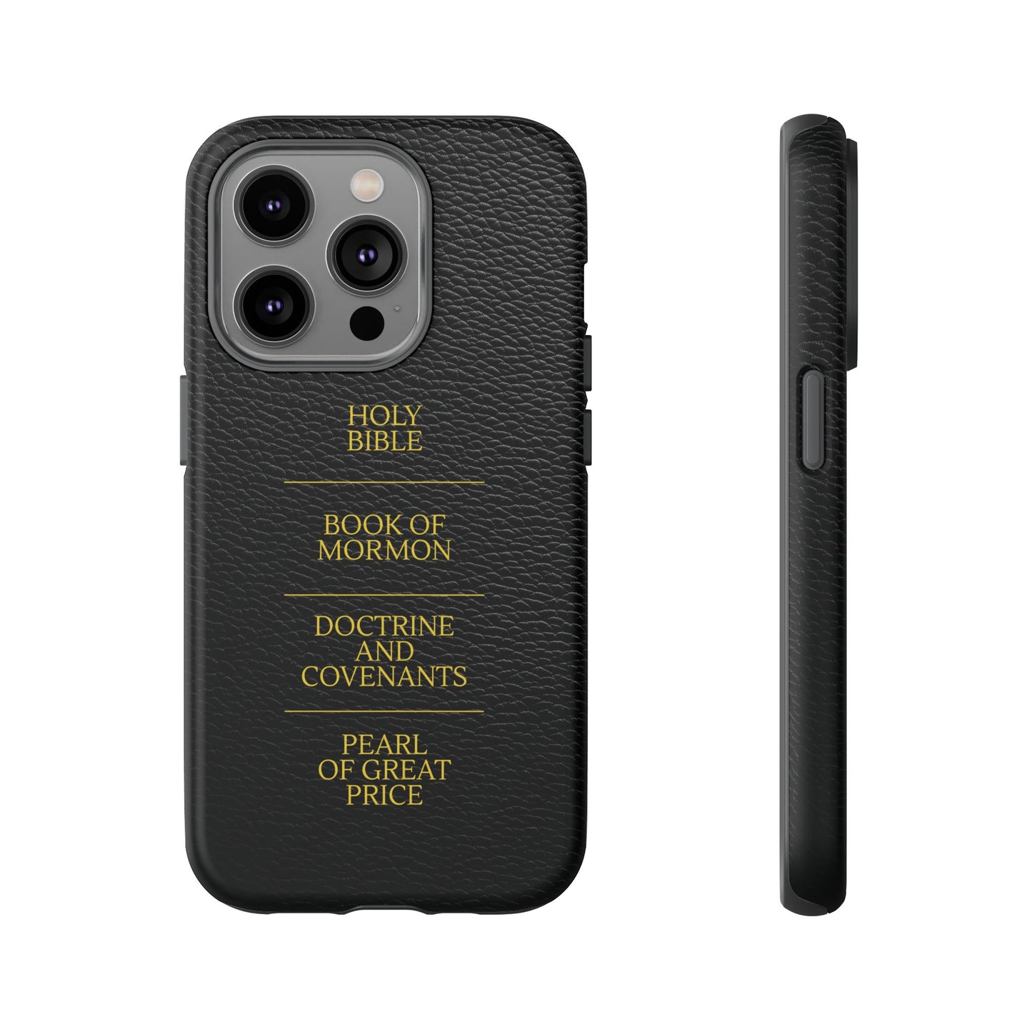 LDS Scriptures Black Leather Quad Magnetic Phone Case – iPhone, Android