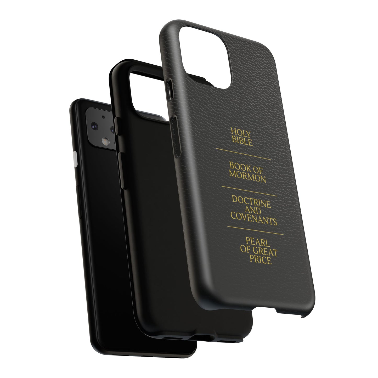 LDS Scriptures Black Leather Quad Magnetic Phone Case – iPhone, Android