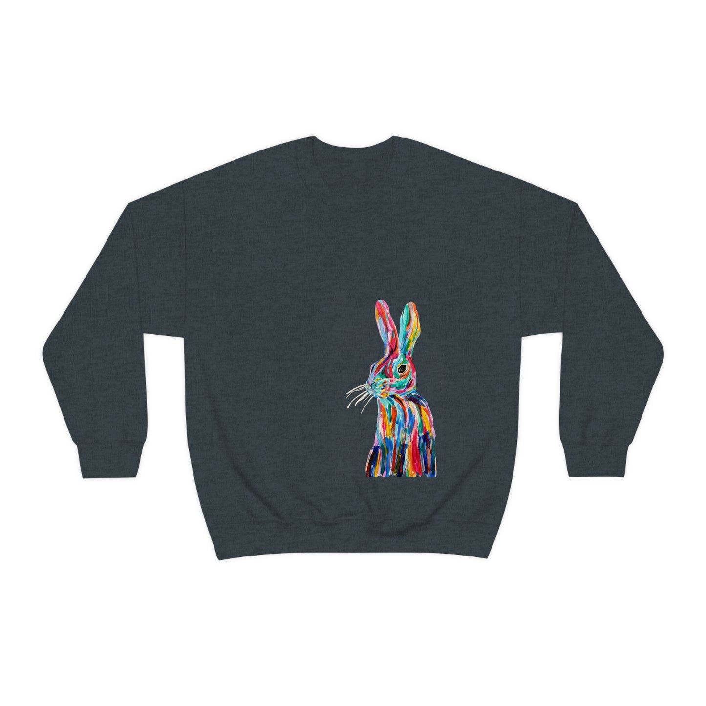 Hand Painted Pop Color Bunny Rabbit Sweatshirt by Madness and Clarity