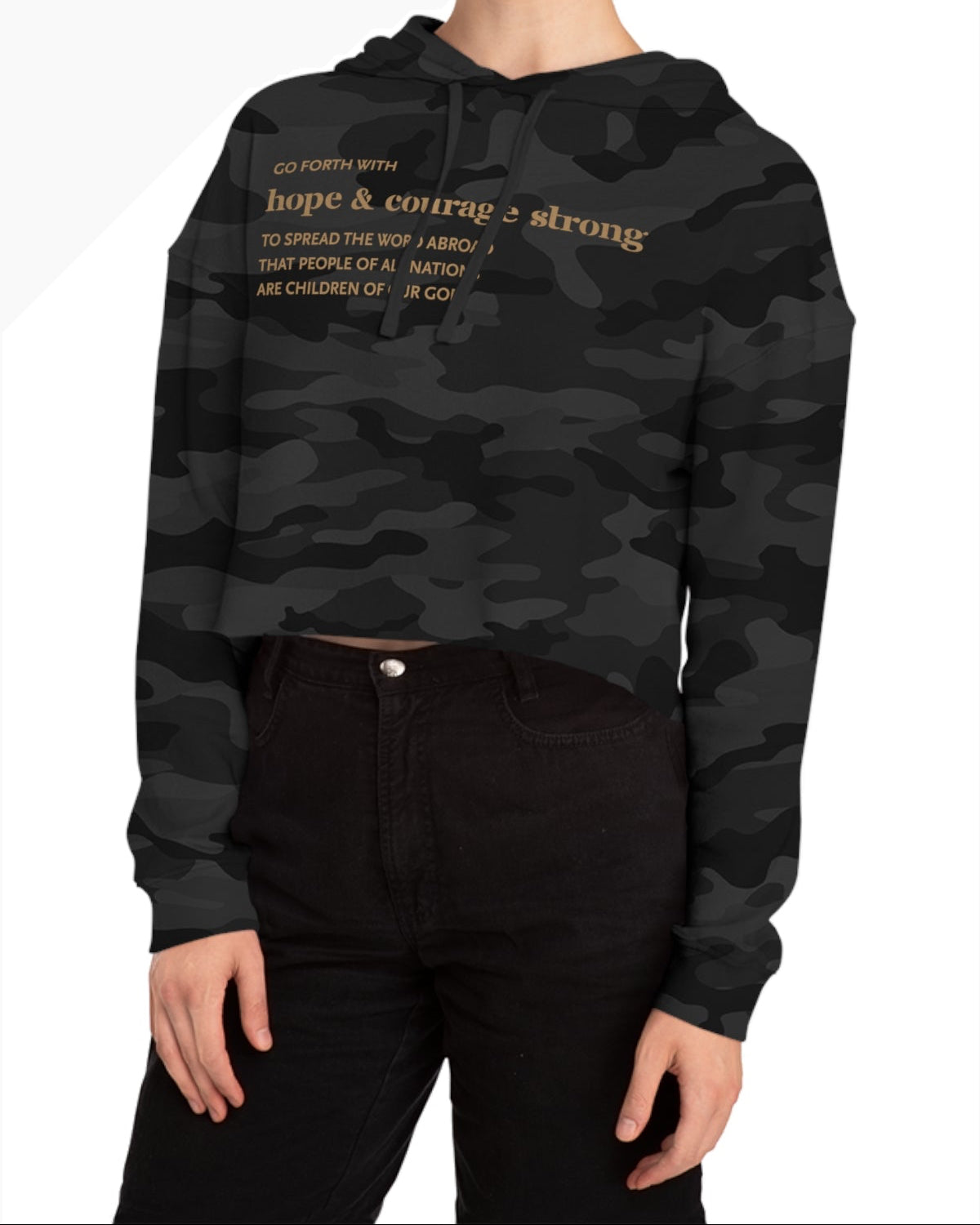 Hope & Courage Cropped Hoodie — Inspirational Women’s Cropped Hooded Sweatshirt