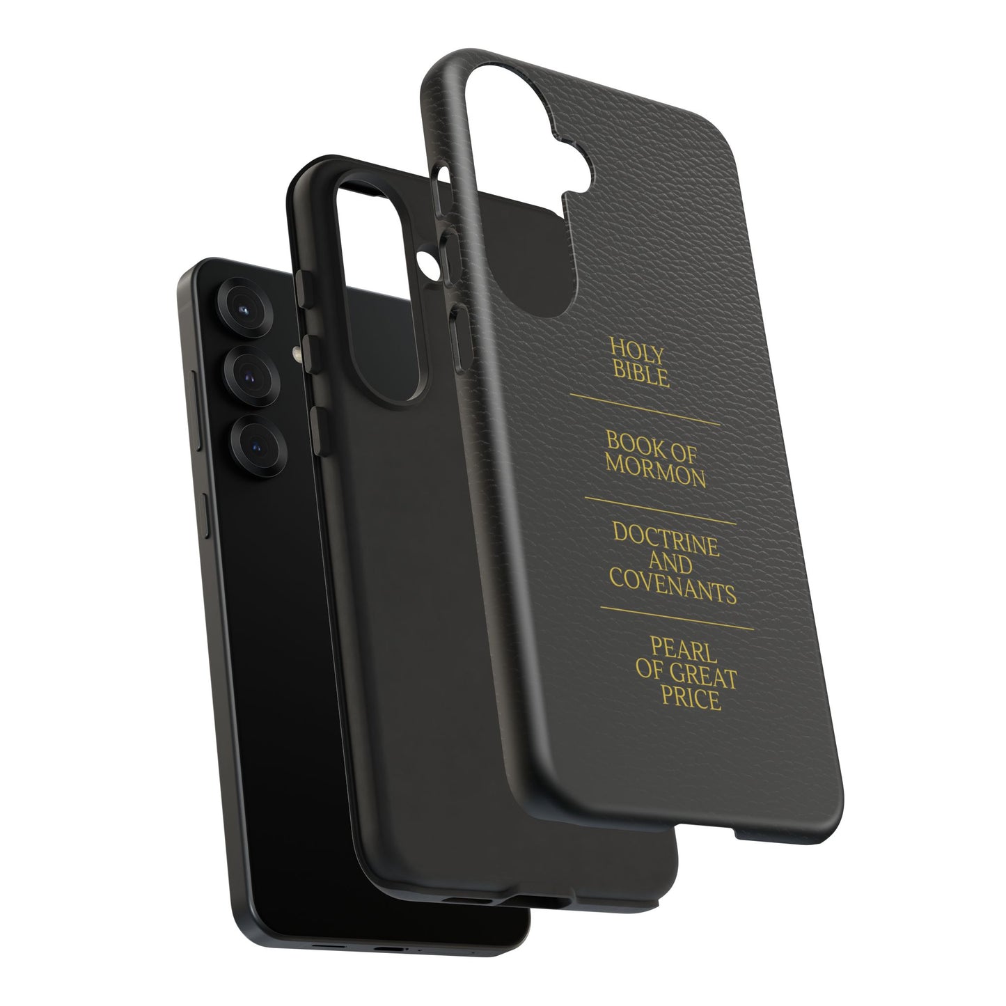 LDS Scriptures Black Leather Quad Magnetic Phone Case – iPhone, Android