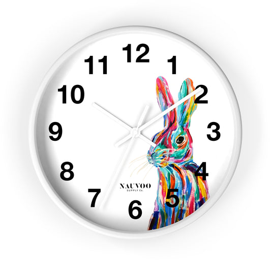 Modern Clock – Pop Color Painted Rabbit Wall clock