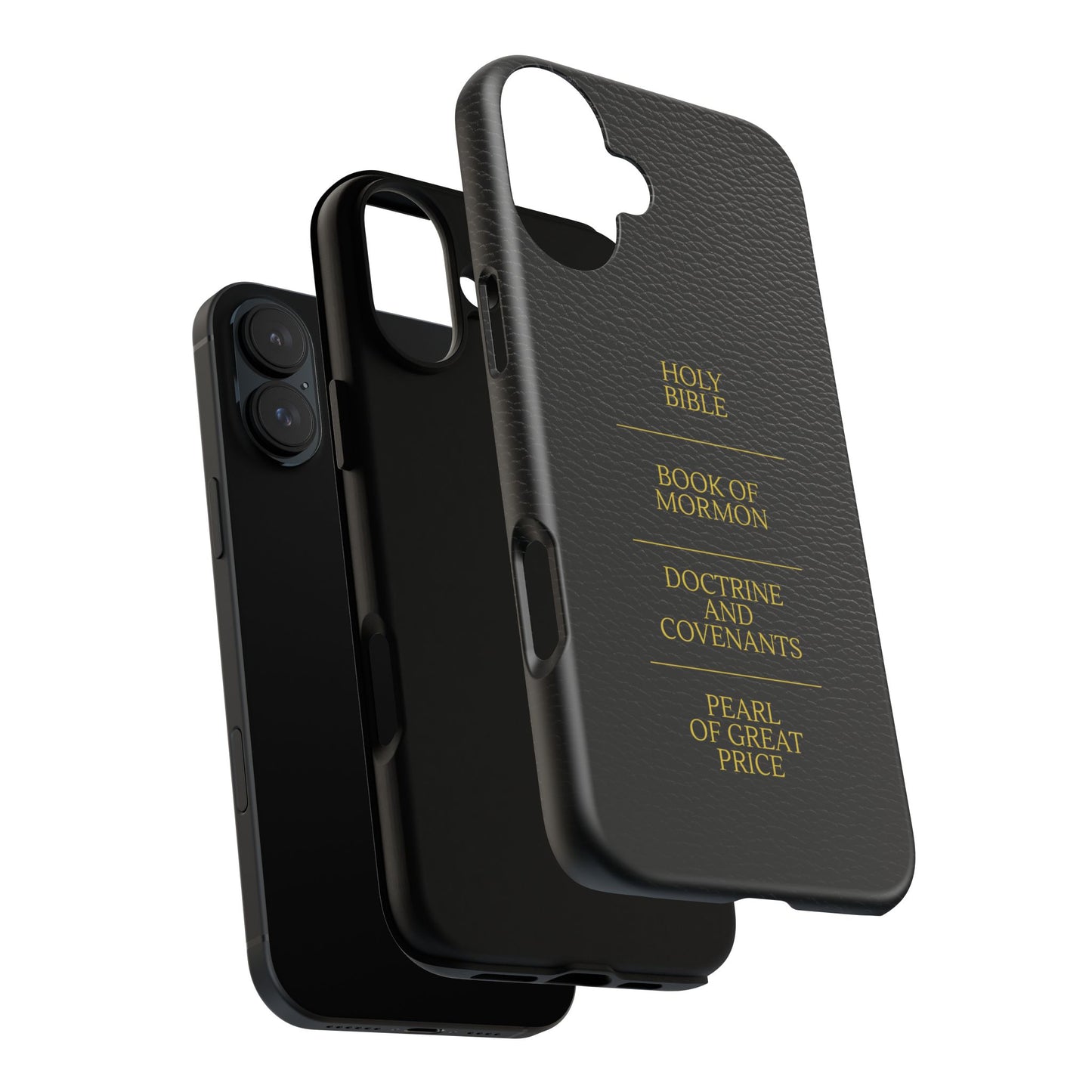 LDS Scriptures Black Leather Quad Magnetic Phone Case – iPhone, Android