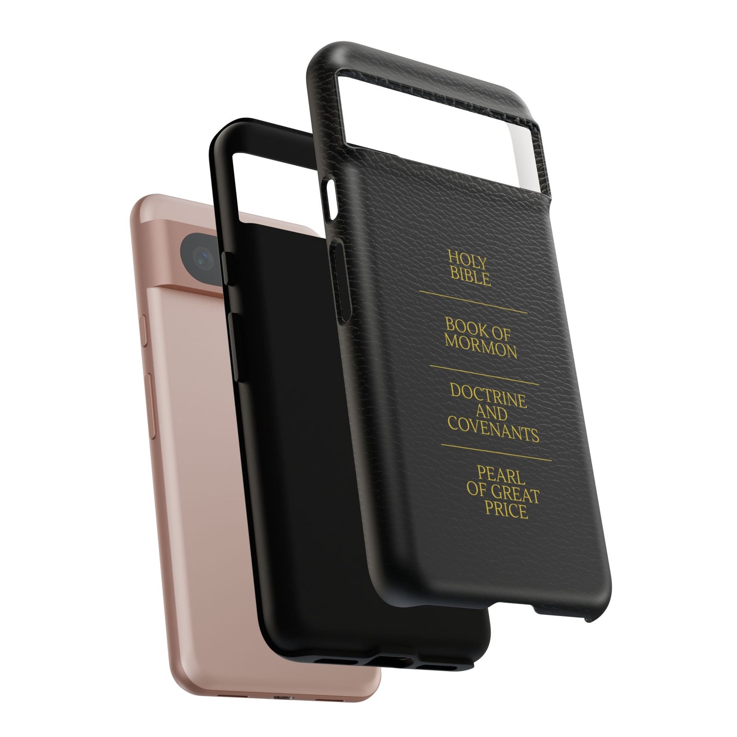 LDS Scriptures Black Leather Quad Magnetic Phone Case – iPhone, Android