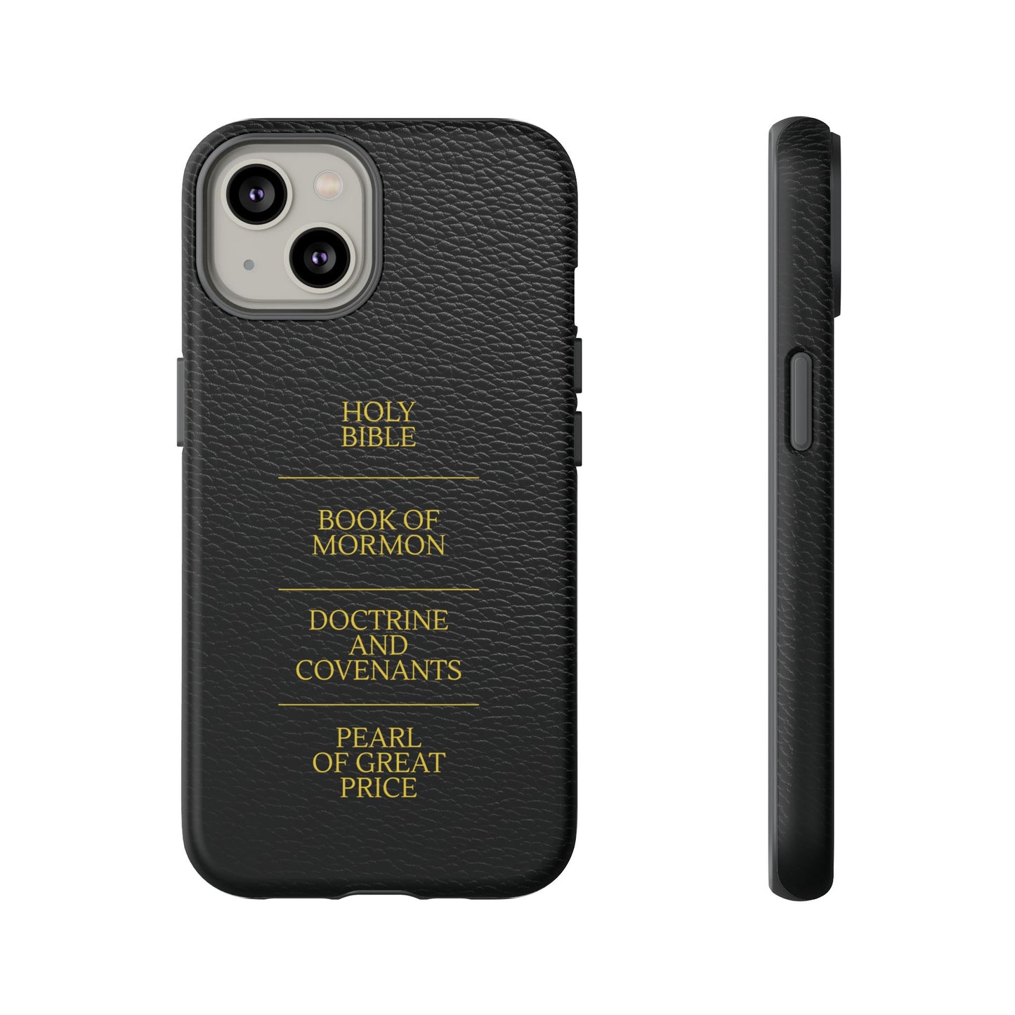 LDS Scriptures Black Leather Quad Magnetic Phone Case – iPhone, Android