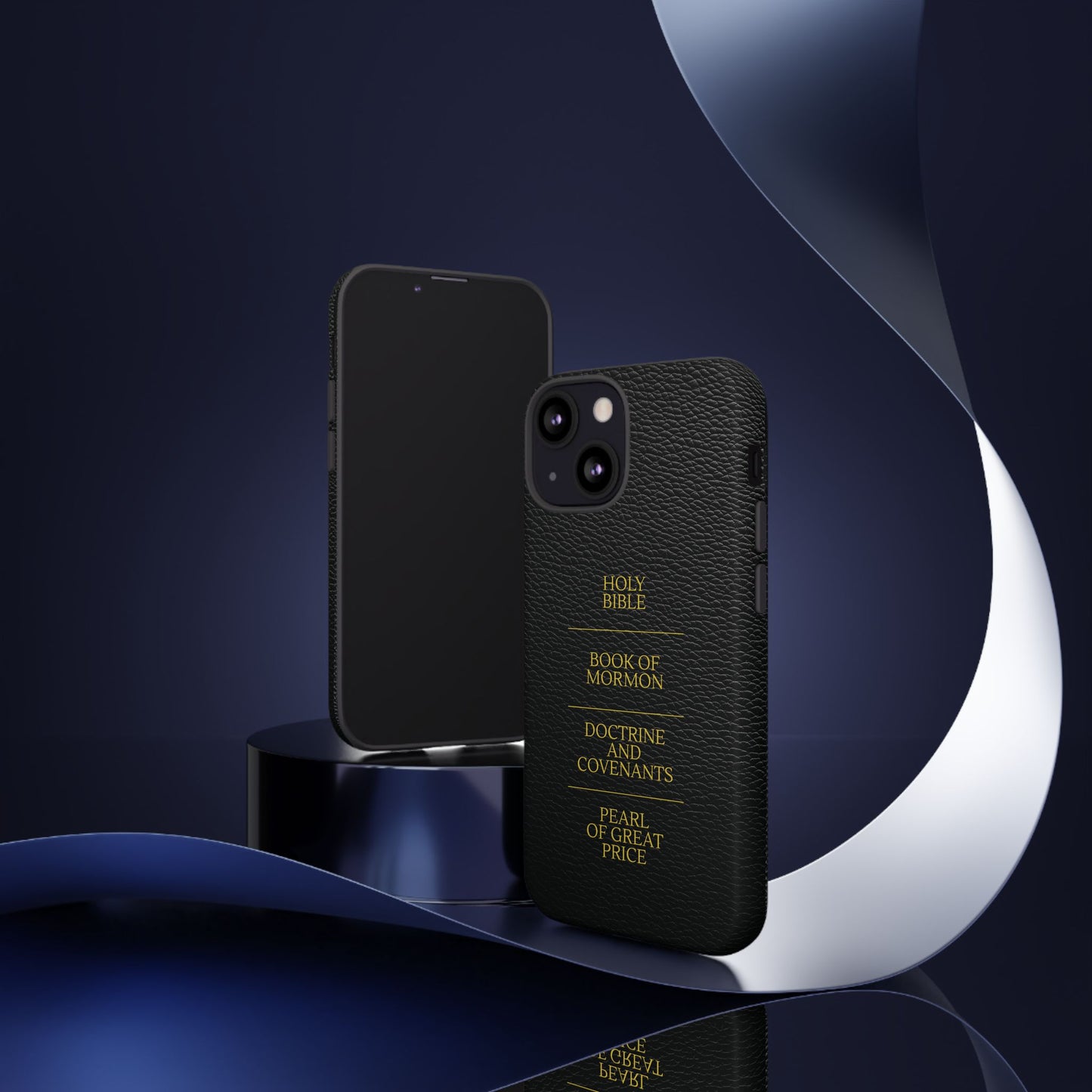 LDS Scriptures Black Leather Quad Magnetic Phone Case – iPhone, Android