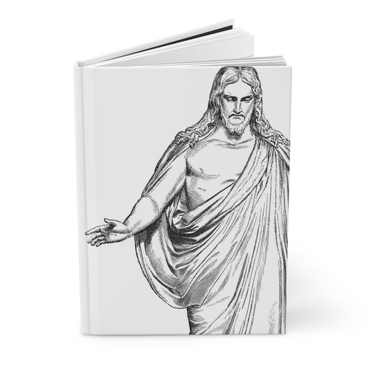 Journal With Christ - Christus Etching by Thorvaldsen Hardcover Blank Notebook