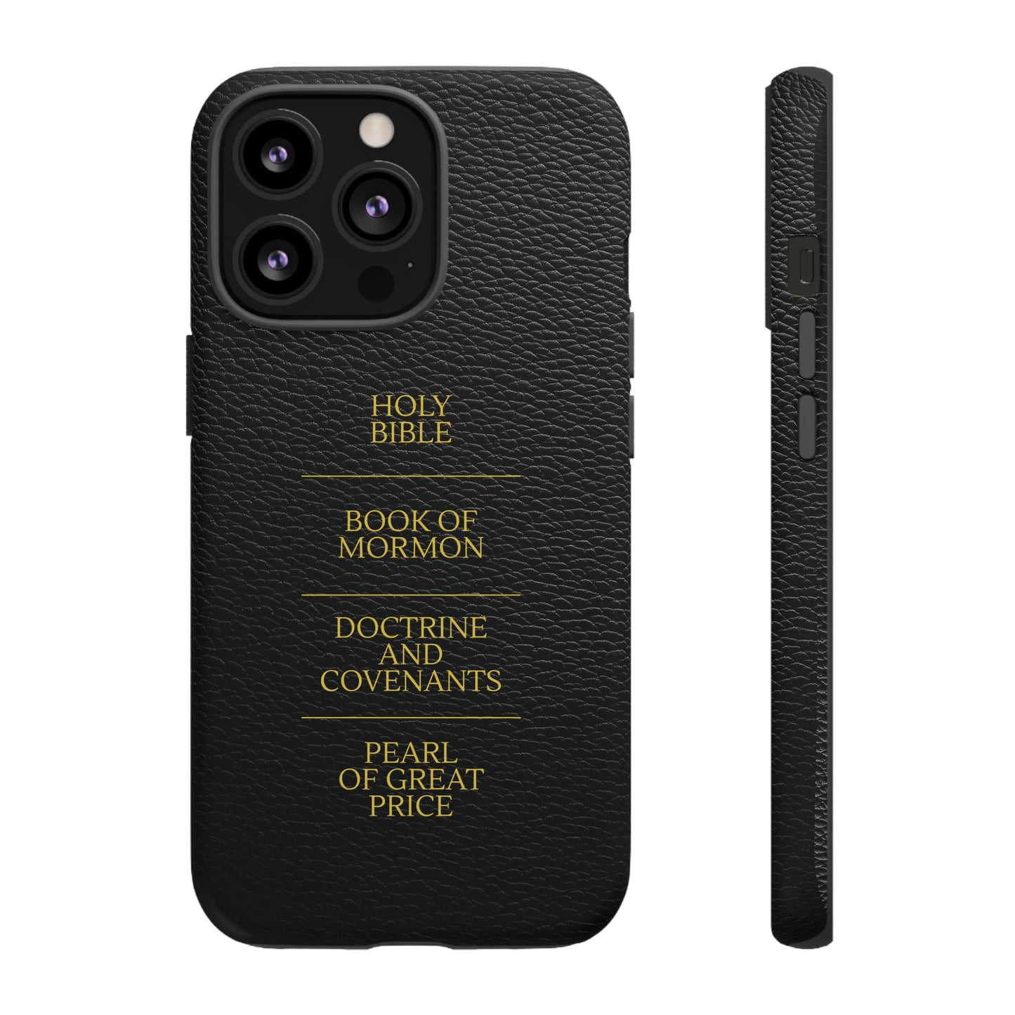 LDS Scriptures Black Leather Quad Magnetic Phone Case – iPhone, Android