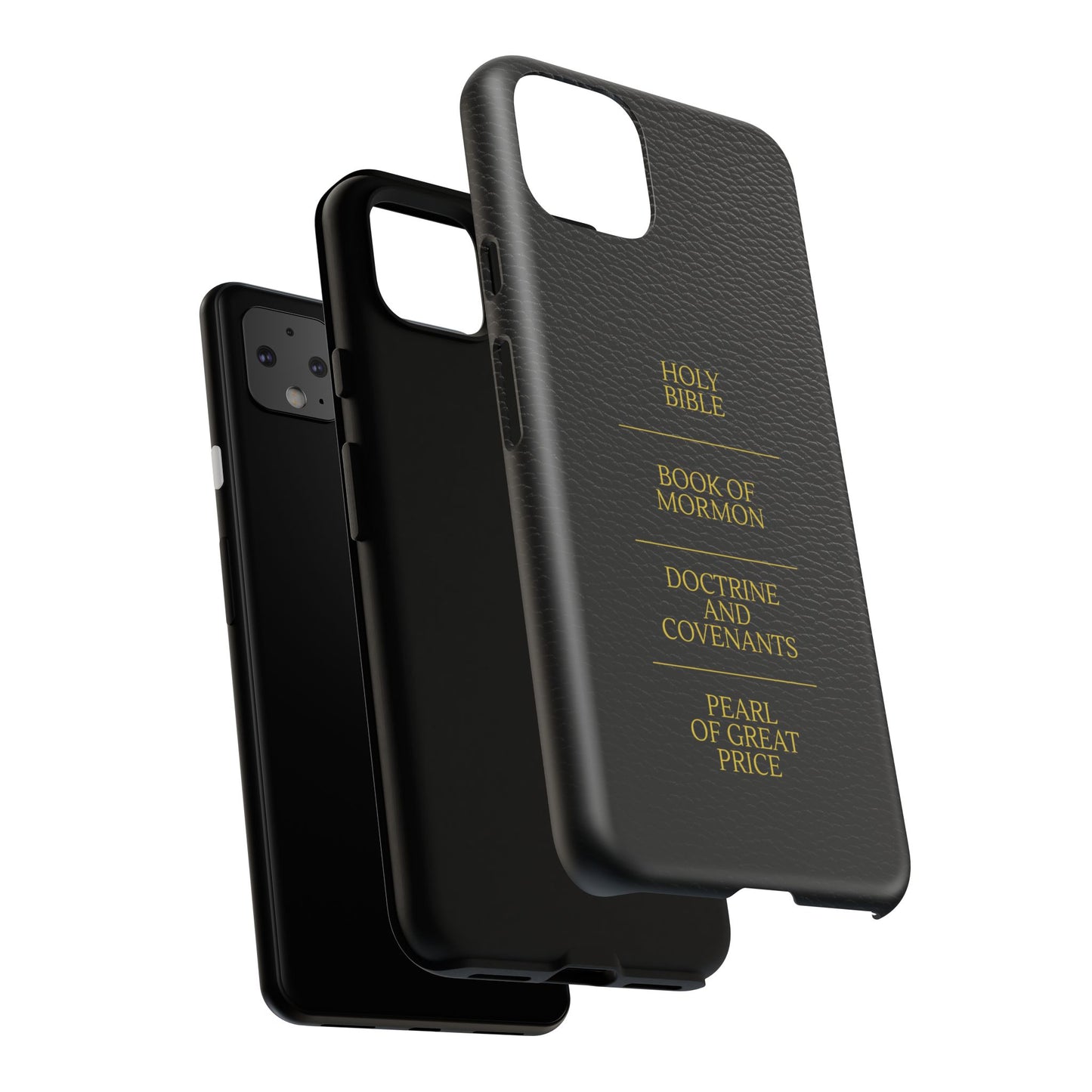 LDS Scriptures Black Leather Quad Magnetic Phone Case – iPhone, Android