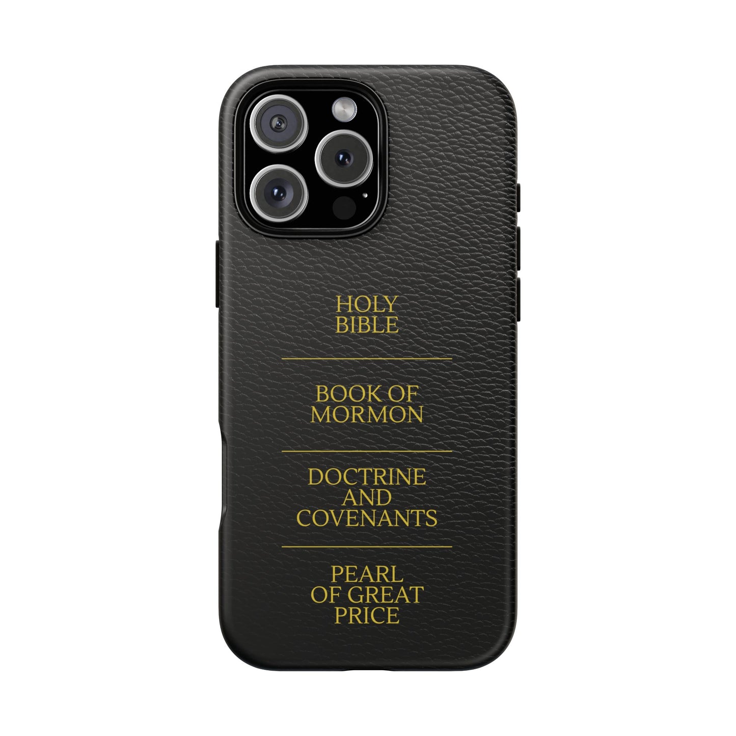 LDS Scriptures Black Leather Quad Magnetic Phone Case – iPhone, Android