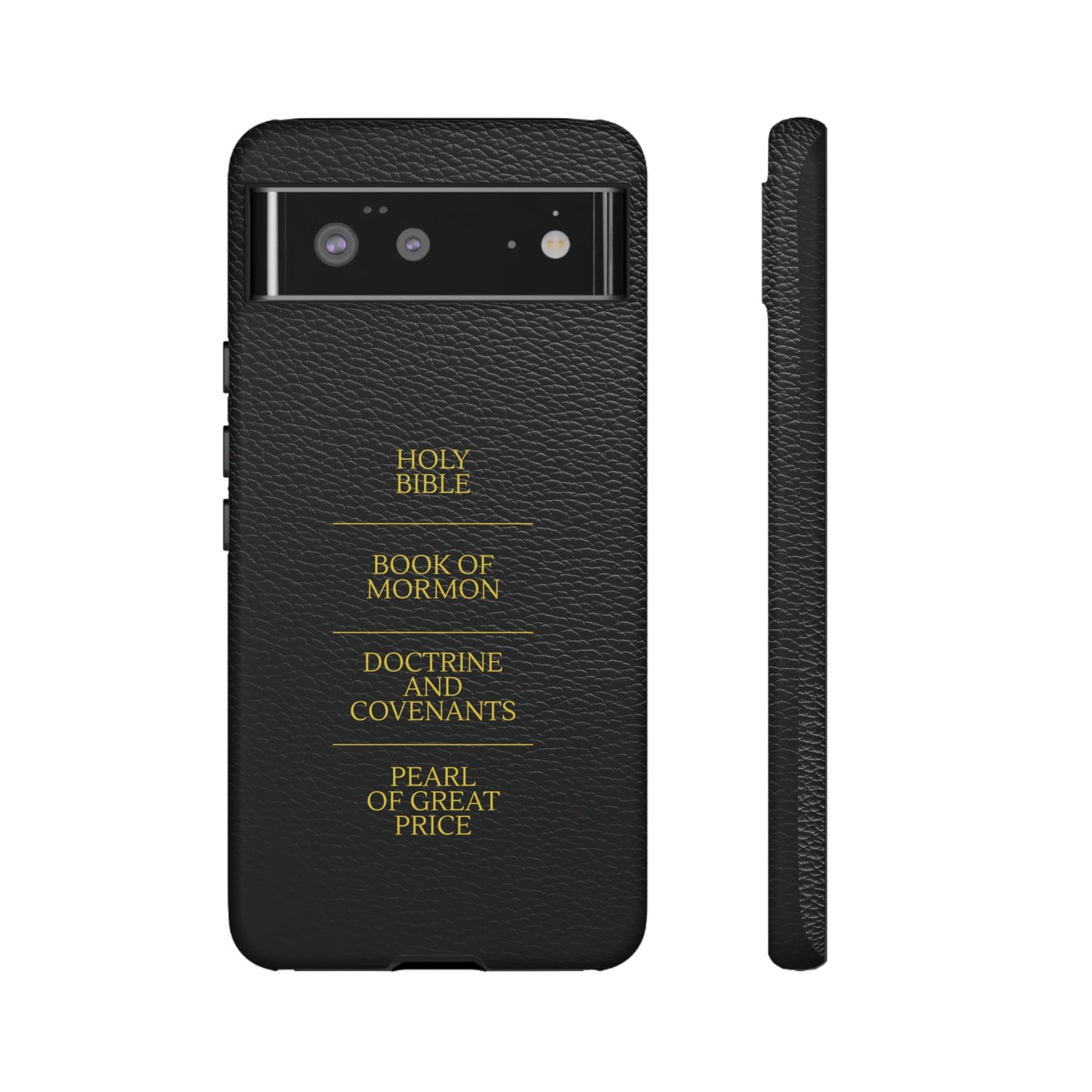LDS Scriptures Black Leather Quad Magnetic Phone Case – iPhone, Android