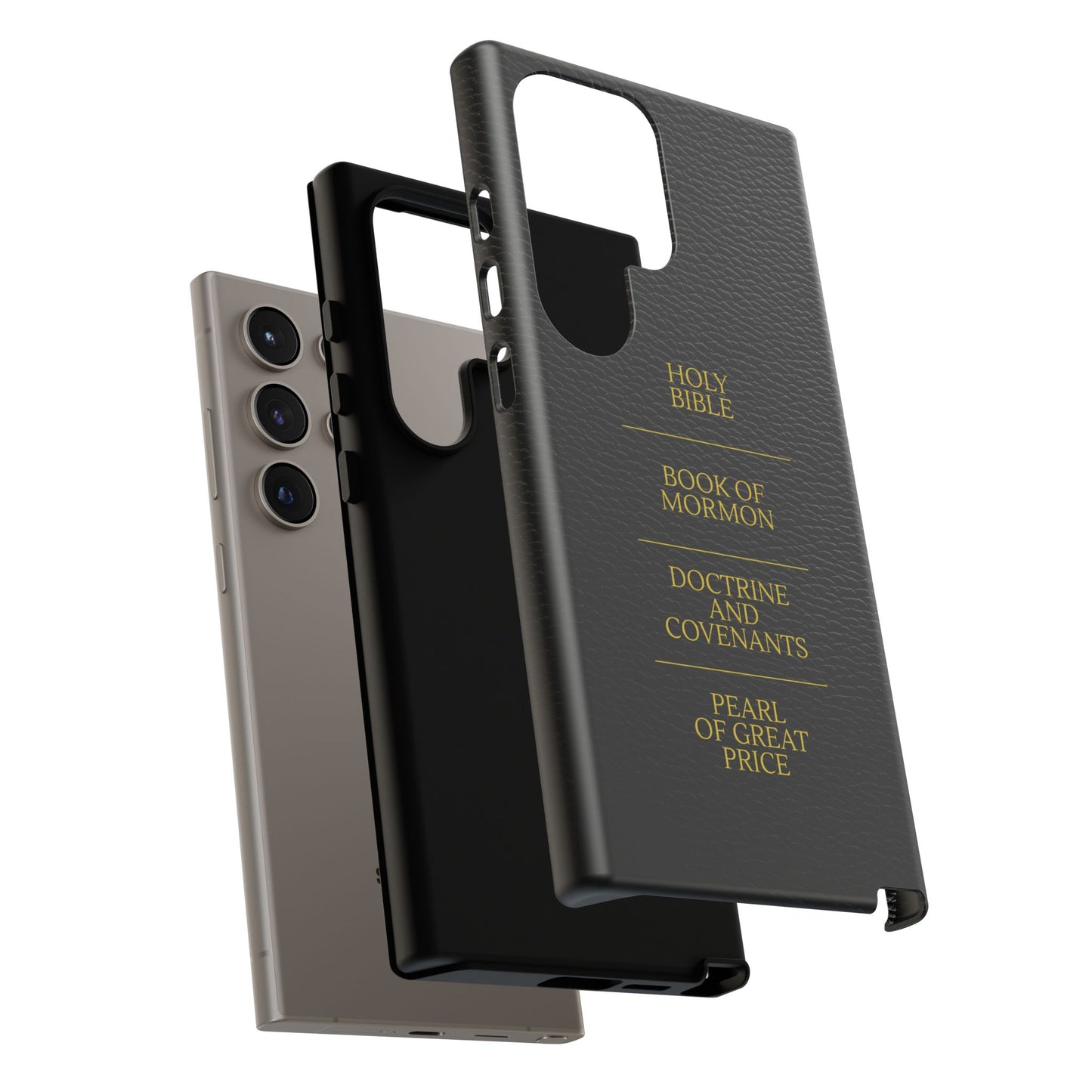 LDS Scriptures Black Leather Quad Magnetic Phone Case – iPhone, Android