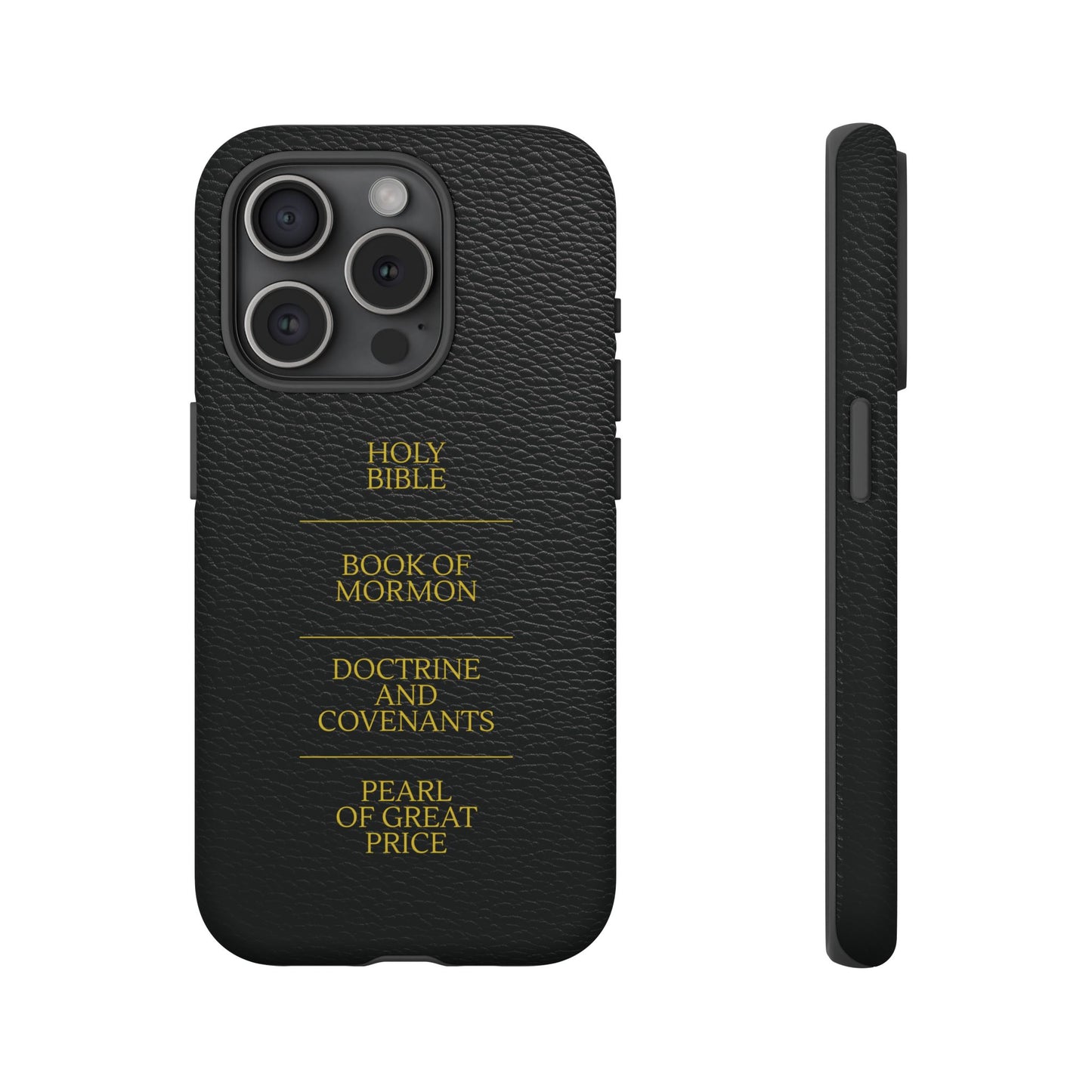 LDS Scriptures Black Leather Quad Magnetic Phone Case – iPhone, Android