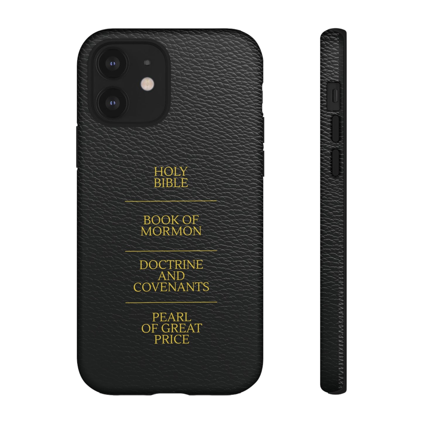 LDS Scriptures Black Leather Quad Magnetic Phone Case – iPhone, Android