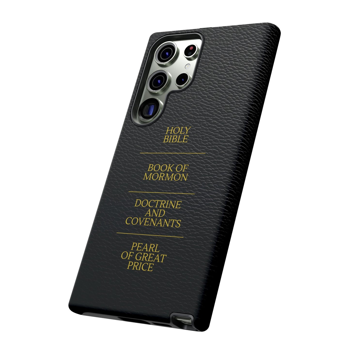 LDS Scriptures Black Leather Quad Magnetic Phone Case – iPhone, Android